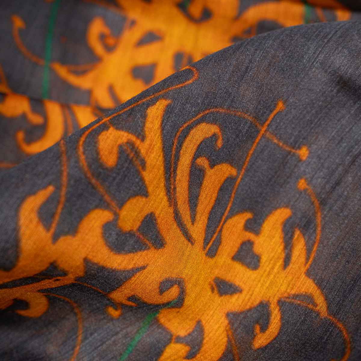 Grey Geometric Patterned Chanderi Silk Saree