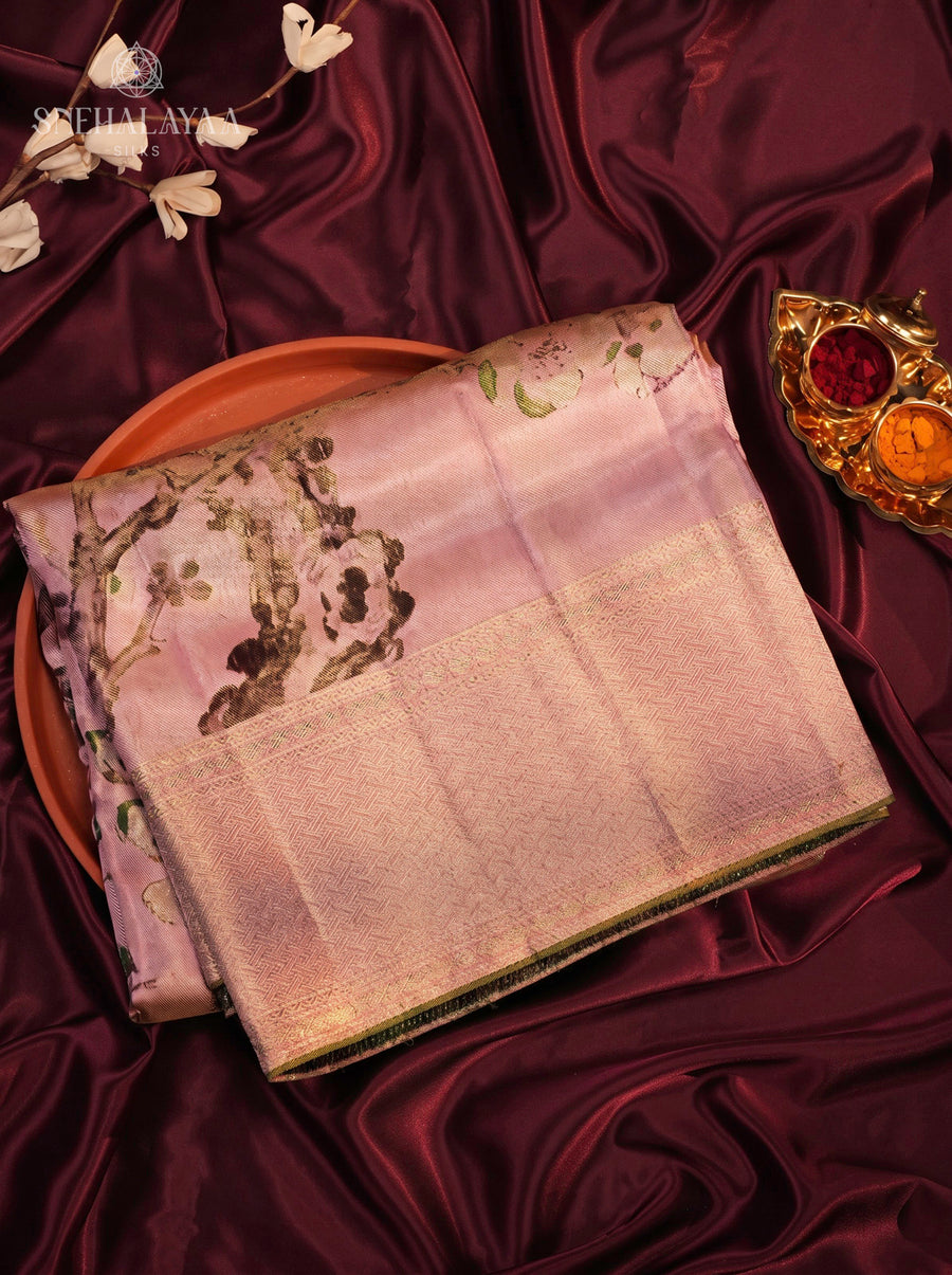 Rose Pink Kanjivaram Silk Saree