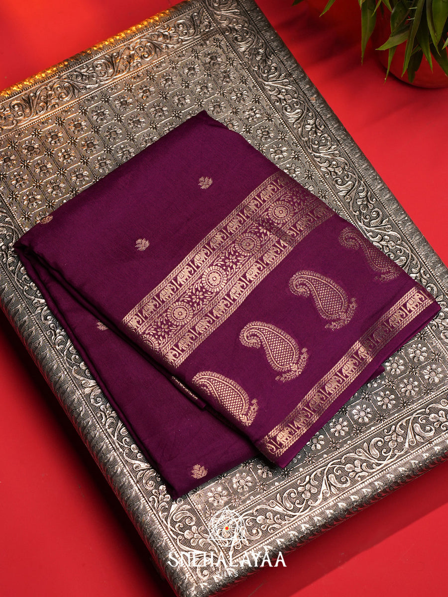 Purple Banarasi Saree