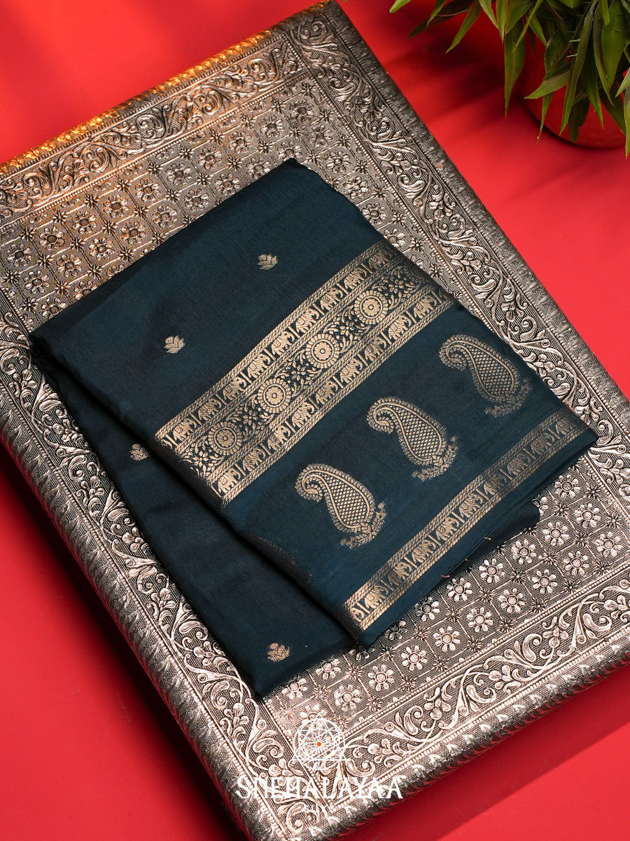 Peacock Green Banarasi Saree