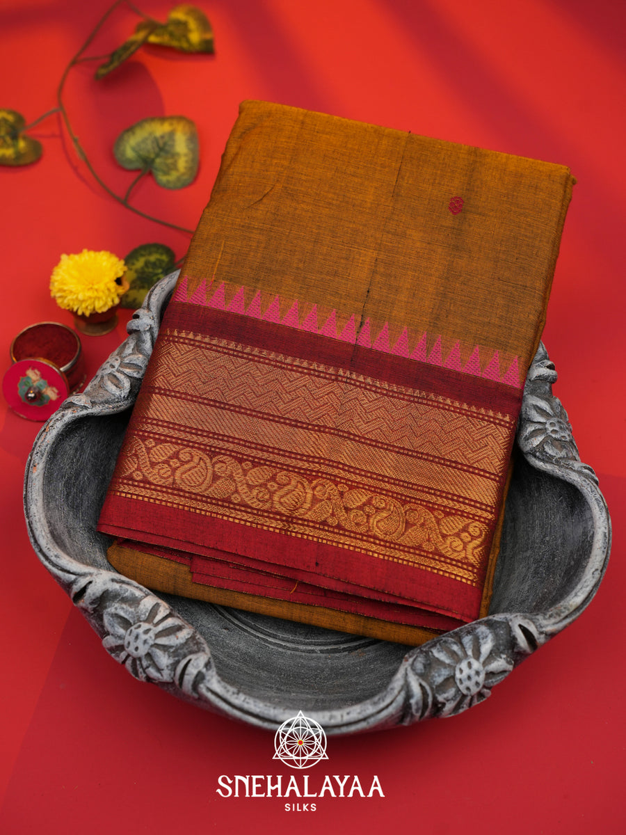 Brown Kanchi Cotton Saree