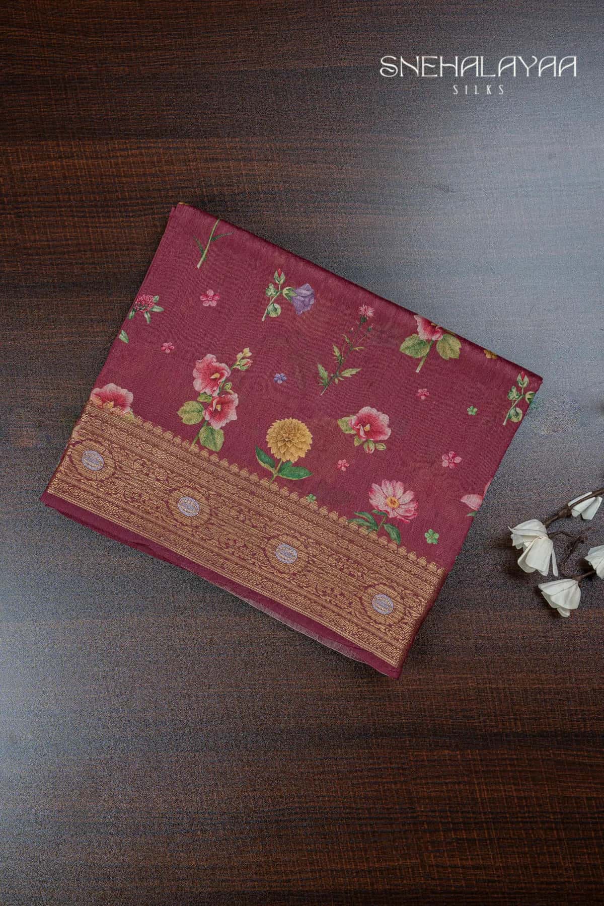 Maroon Chanderi Saree-SPS10157