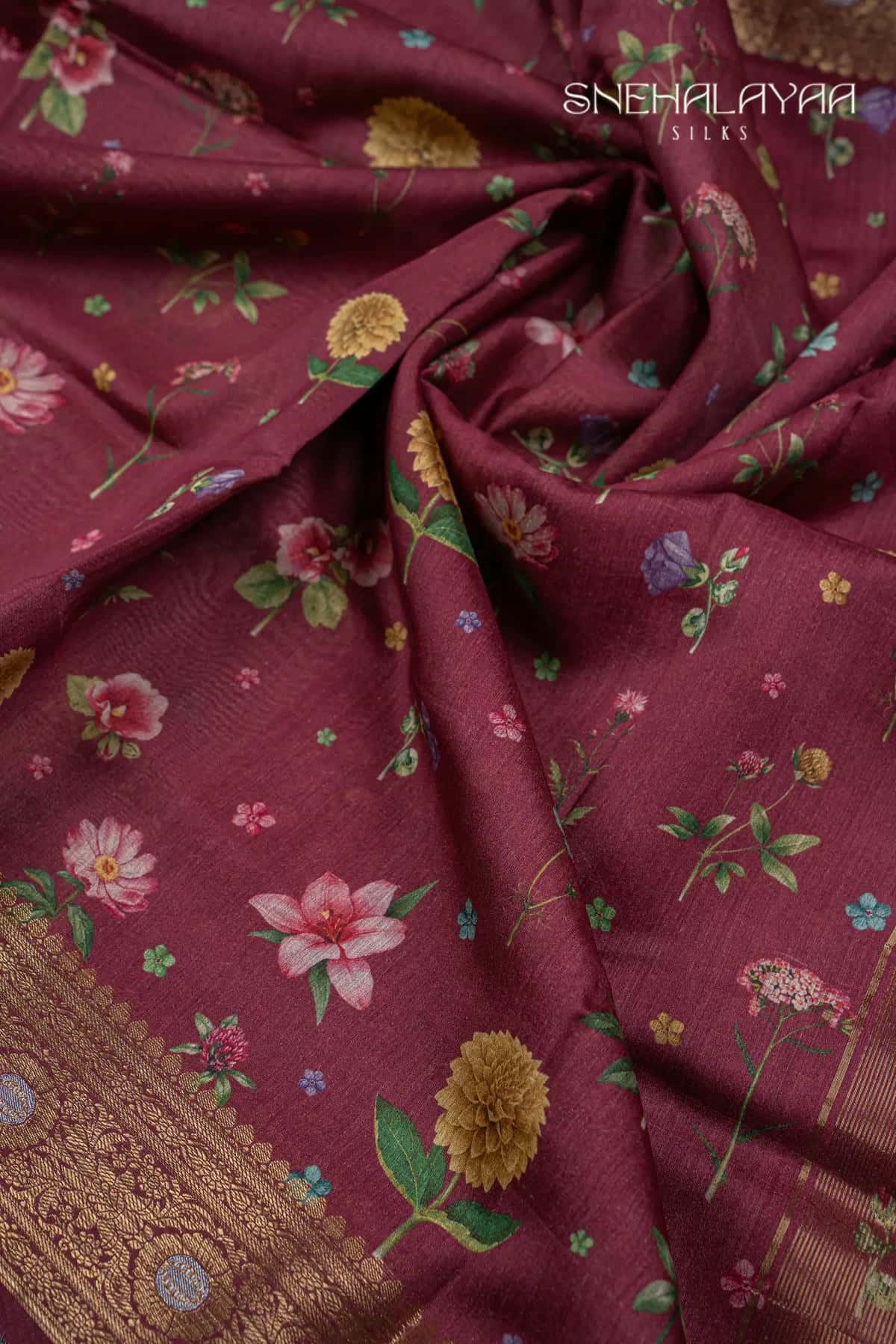 Maroon Chanderi Saree-SPS10157