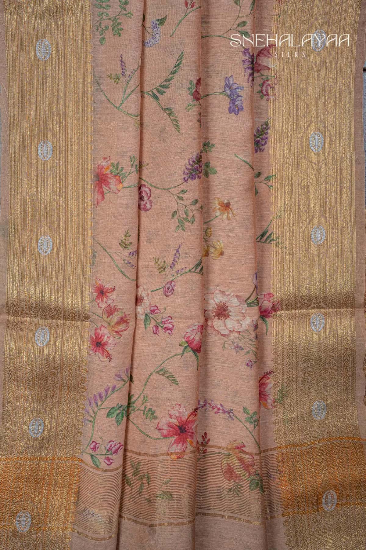 Peach Chanderi Saree-SPS10160