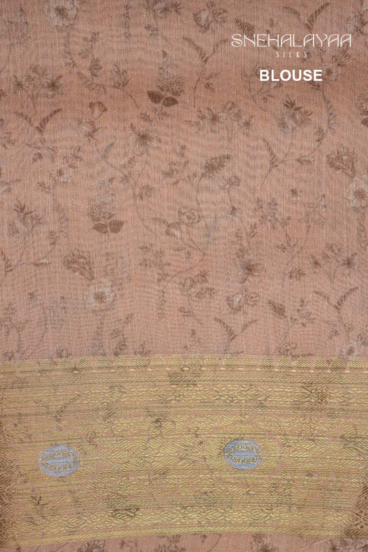 Peach Chanderi Saree-SPS10160