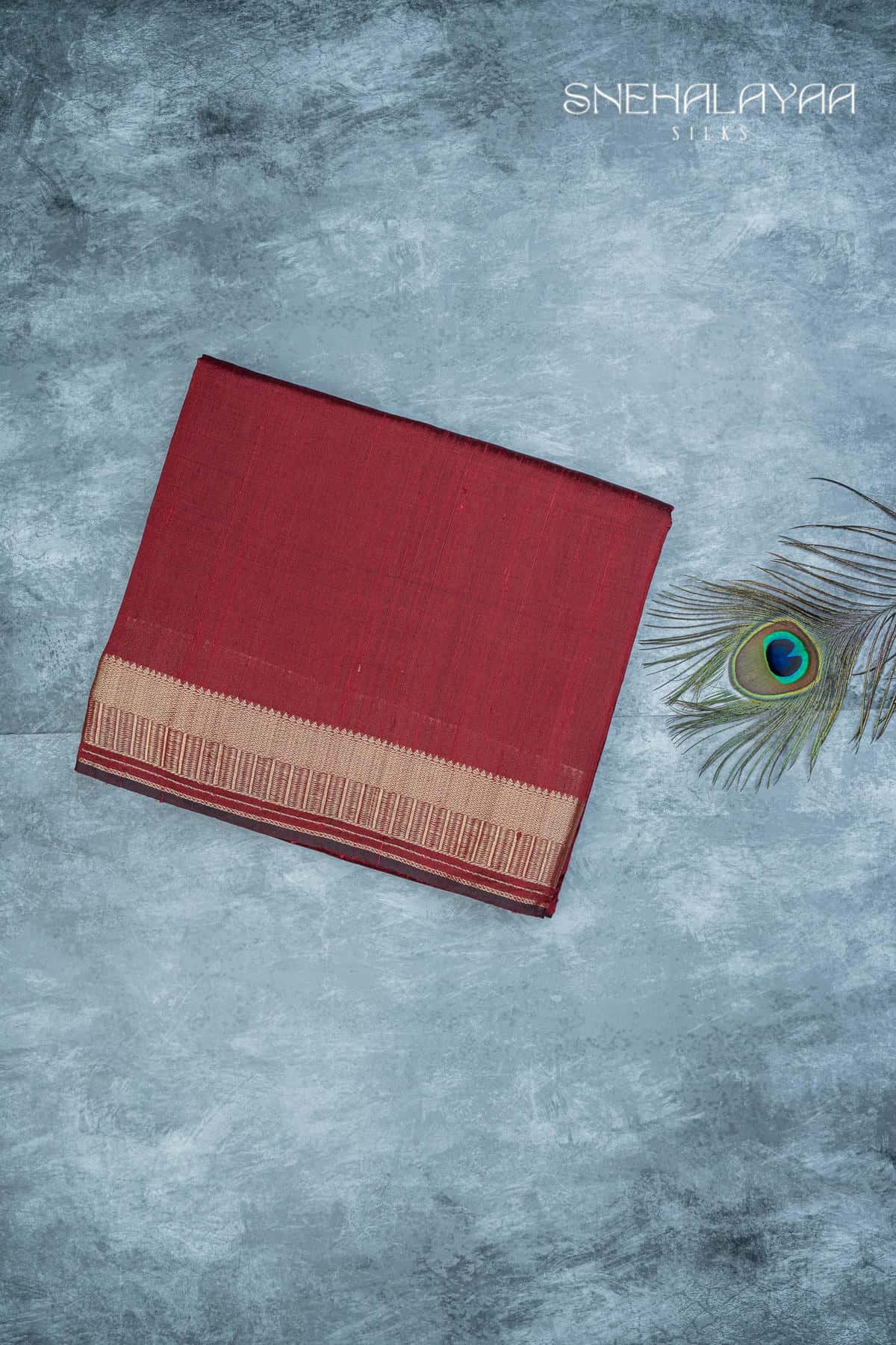 Maroon Dupion Silk Saree-SPS10382