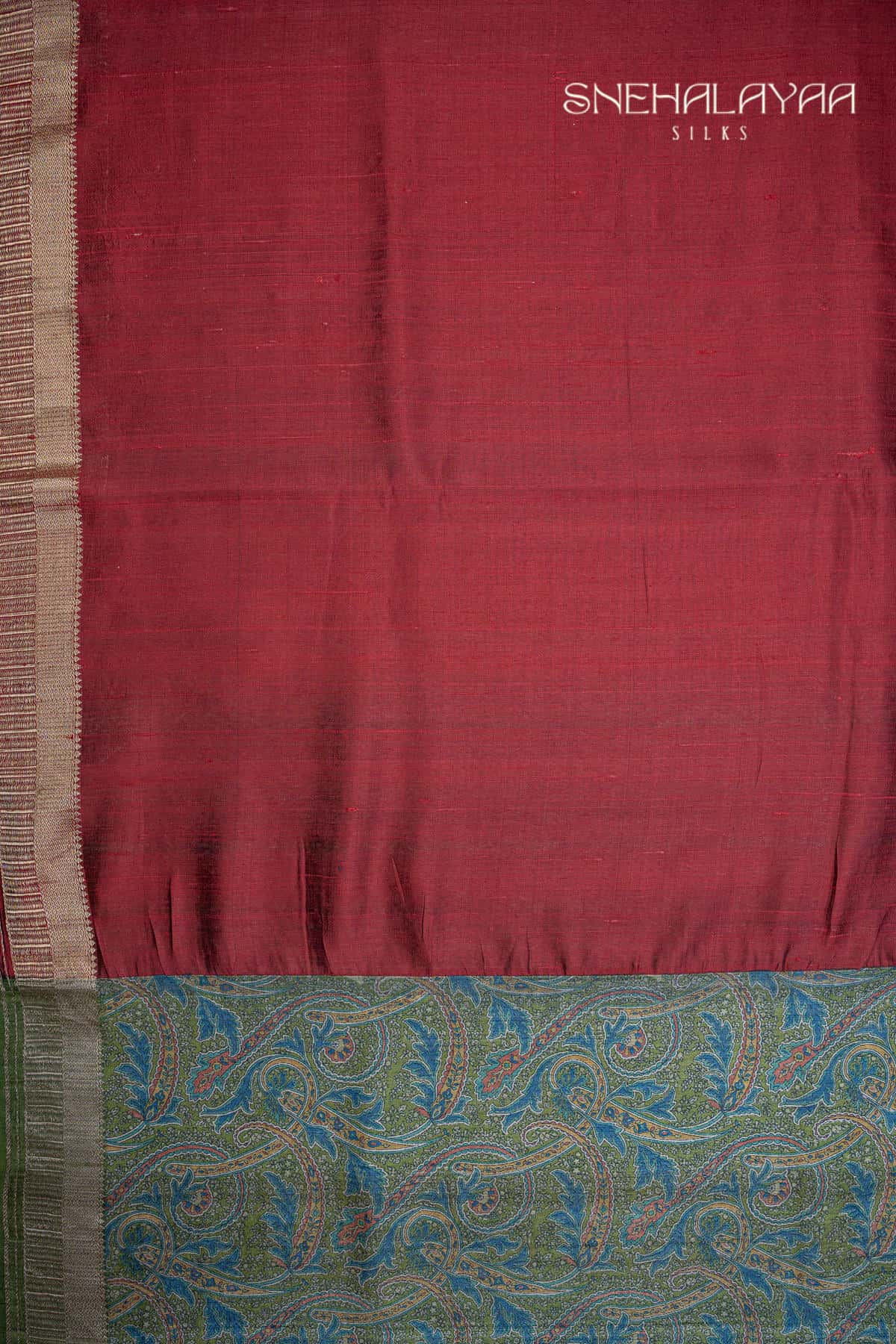 Maroon Dupion Silk Saree-SPS10382