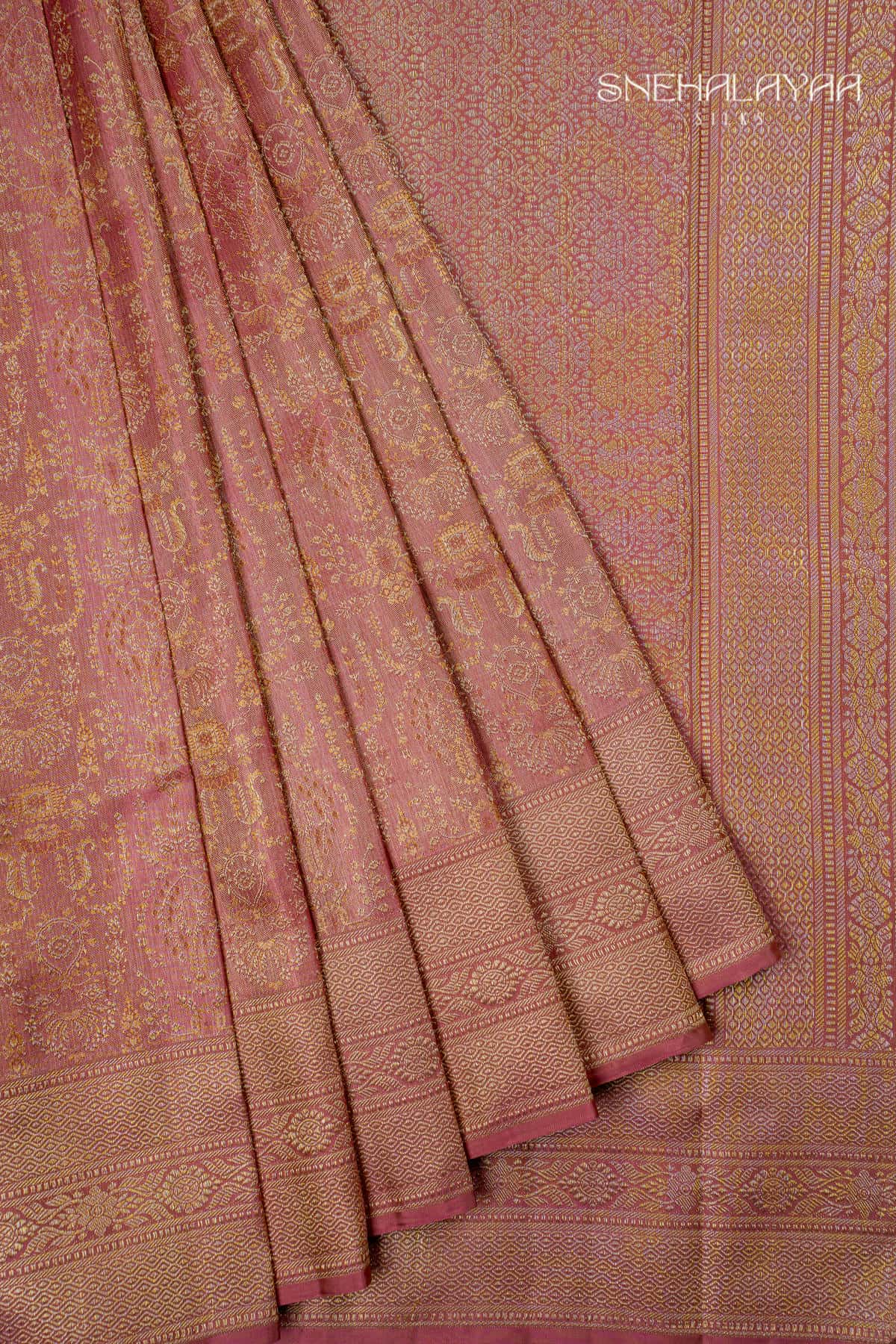 Pastel Pink Kancheevaram Silk Saree -SPS15571