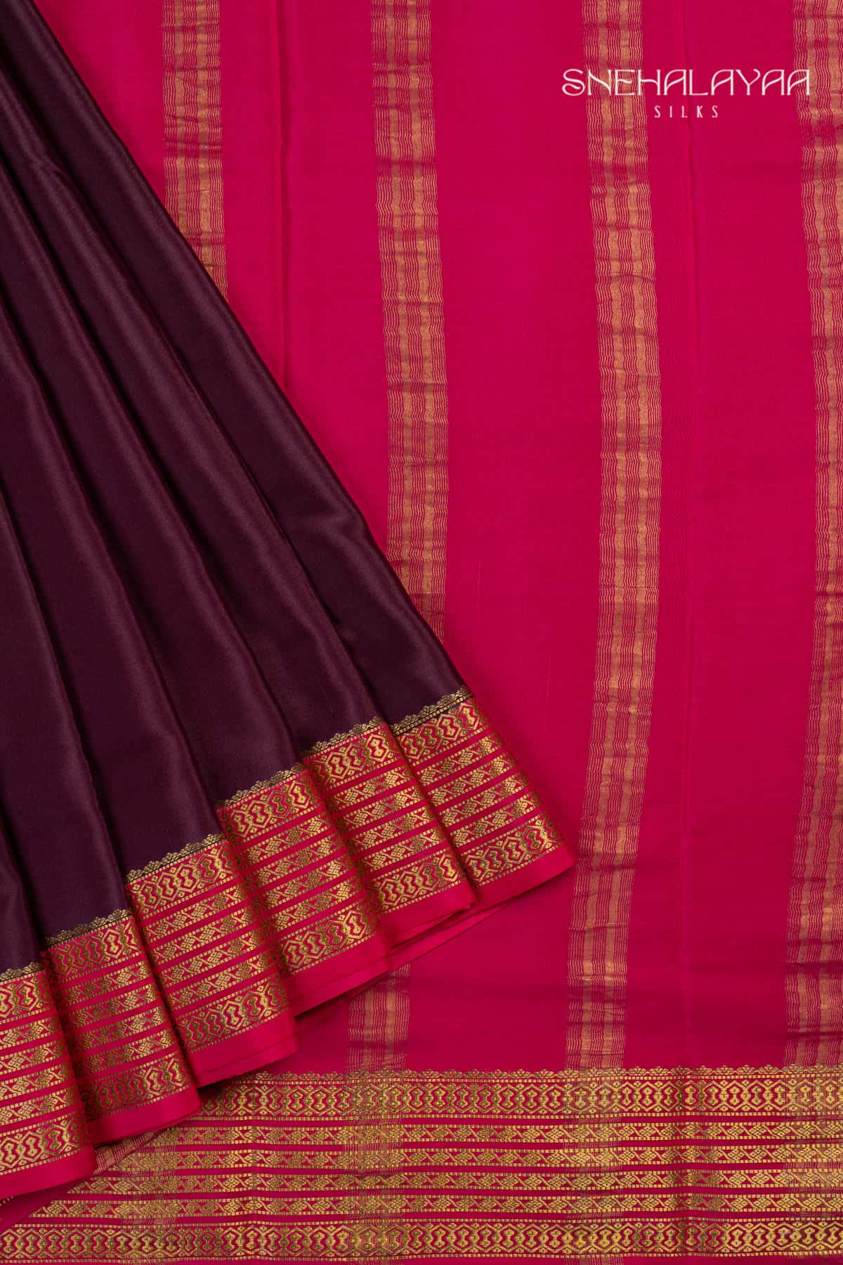 Brown Mysore Crepe Silk Saree - SPS15640