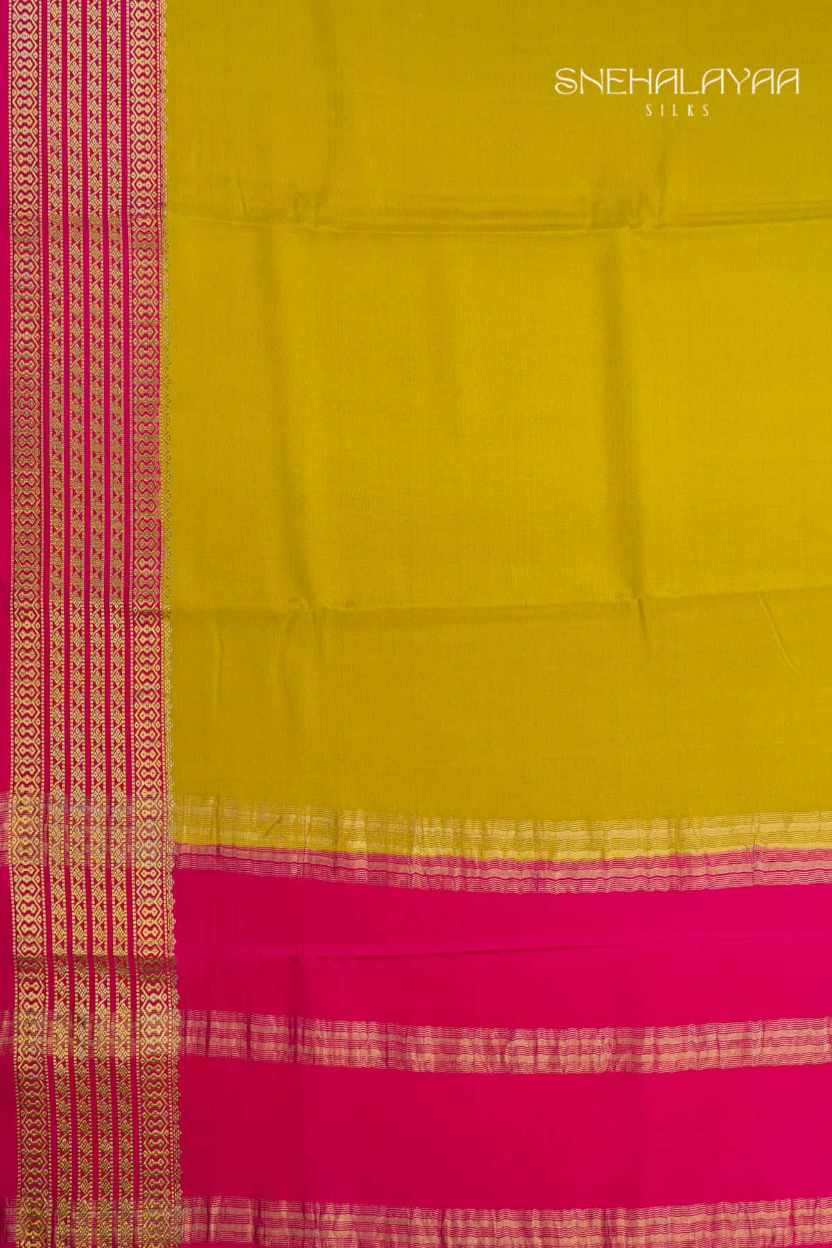 Yellow Mysore Crepe Silk Saree SPS15641
