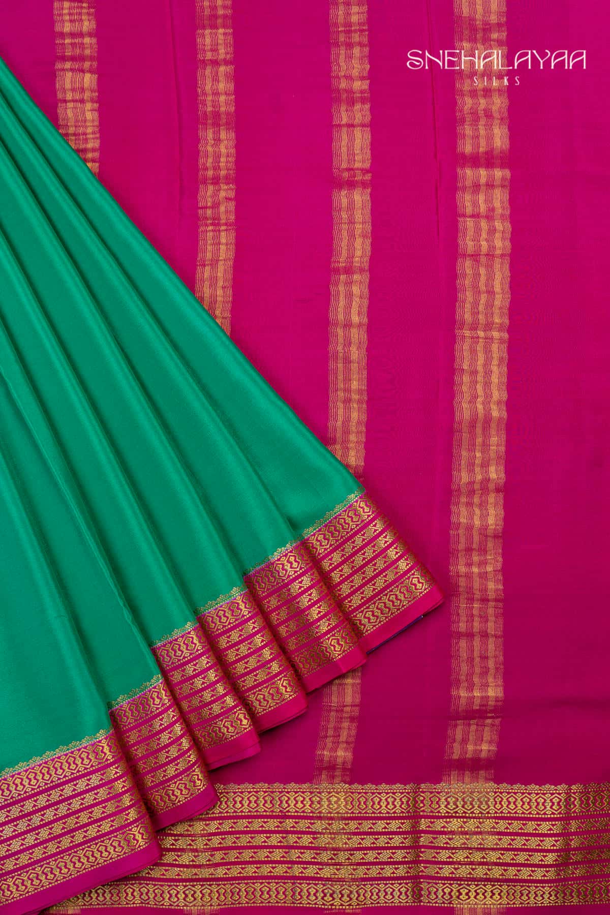 Green Mysore Crepe Silk Saree - SPS15643