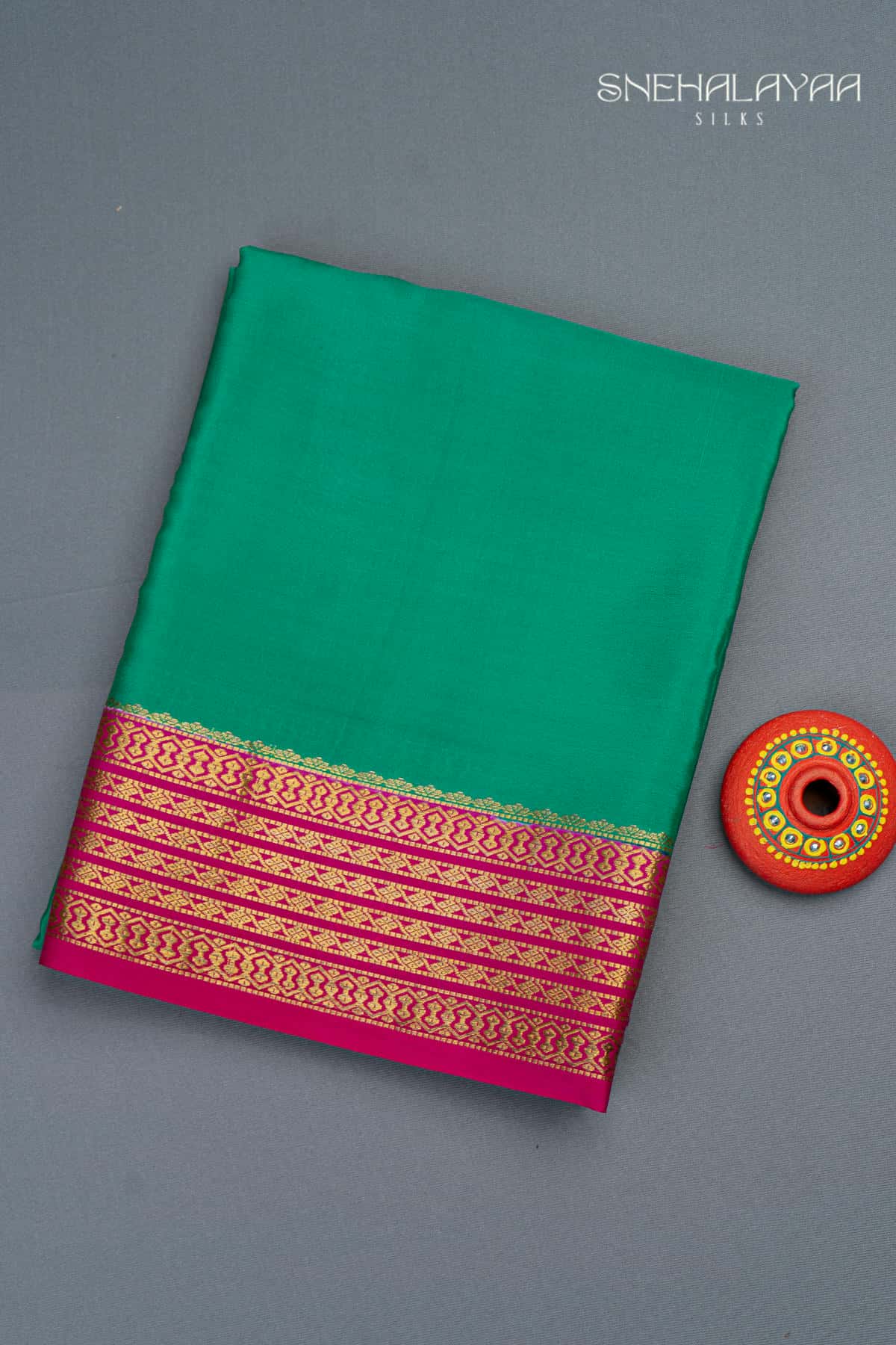 Green Mysore Crepe Silk Saree - SPS15643