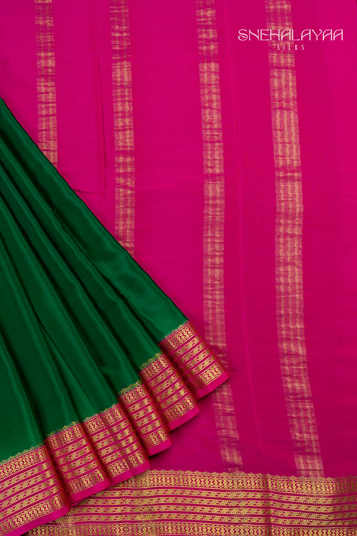 Green Mysore Crepe Silk Saree - SPS15645