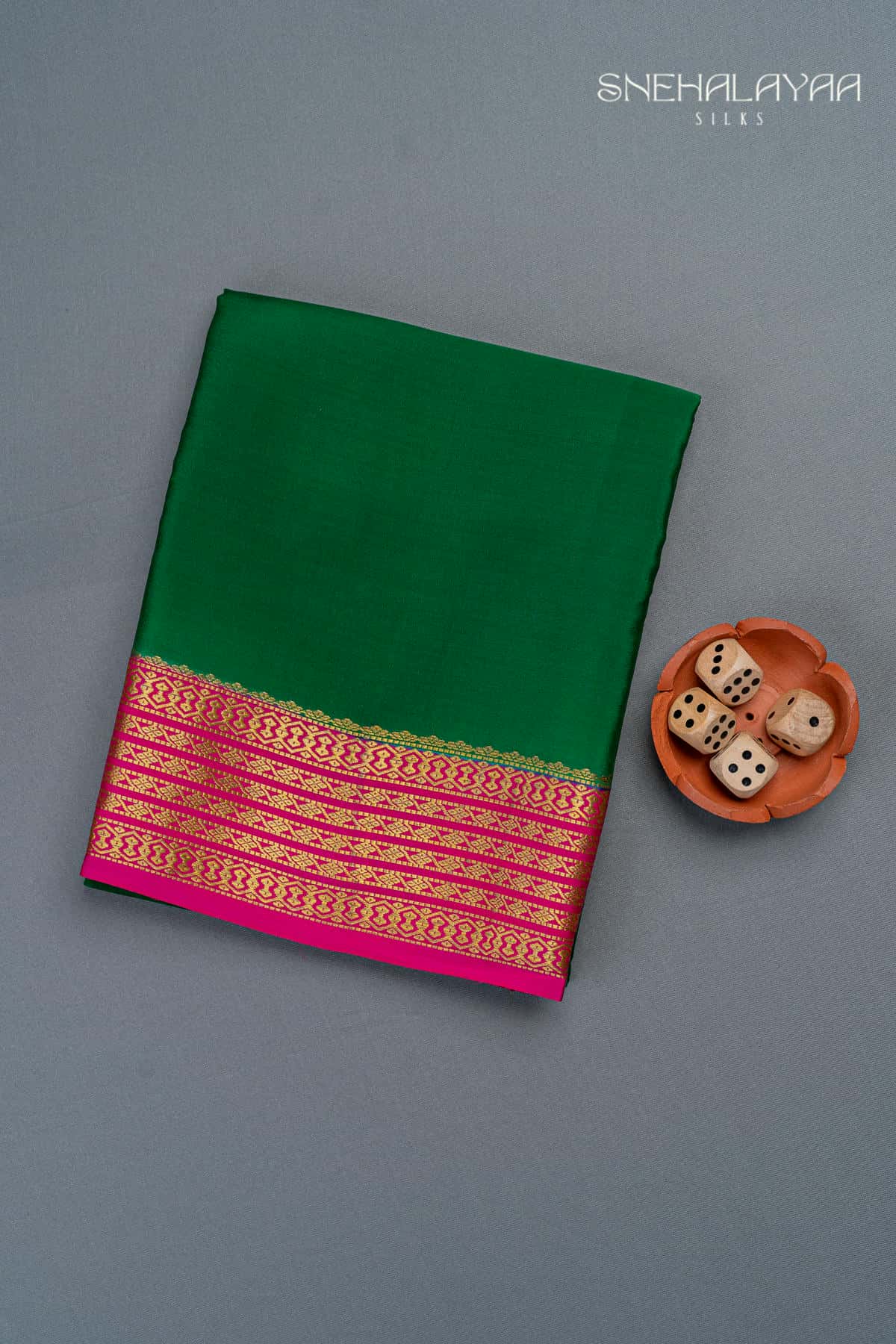 Green Mysore Crepe Silk Saree - SPS15645