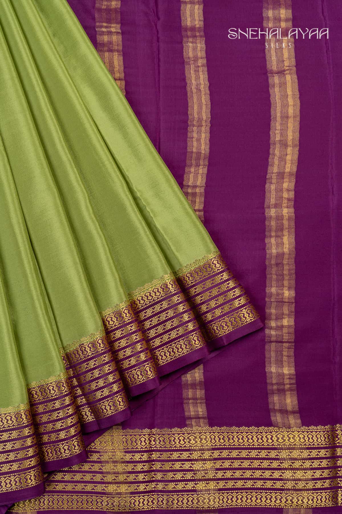 Green Mysore Crepe Silk Saree - SPS15650