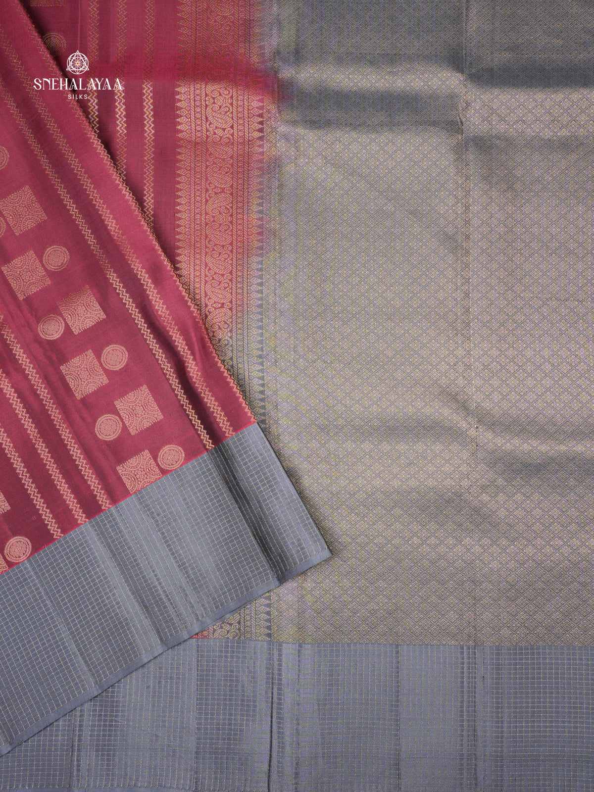 Burgundy Kanjivaram Silk Saree