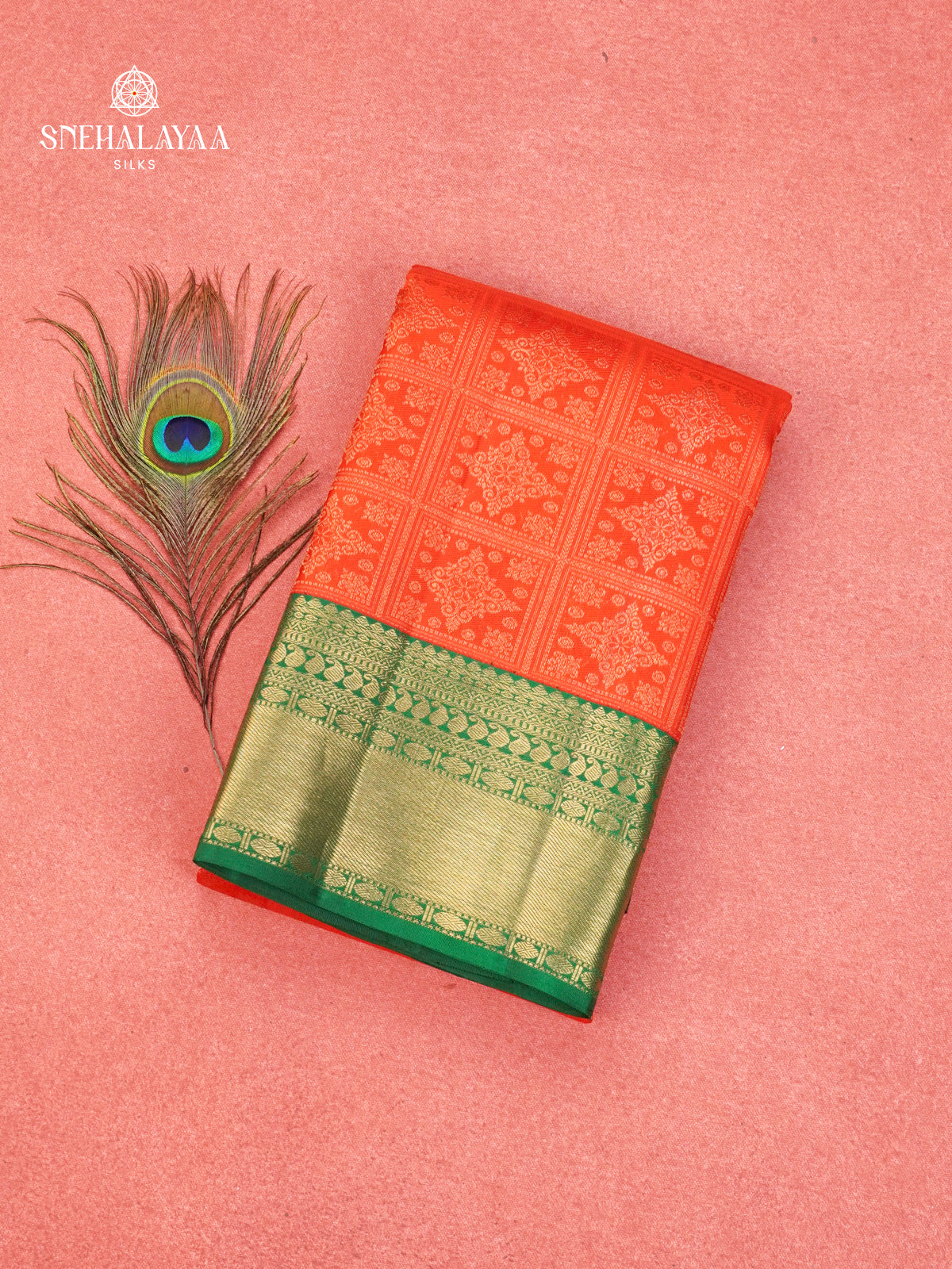 Orange Kanjivaram Silk Saree