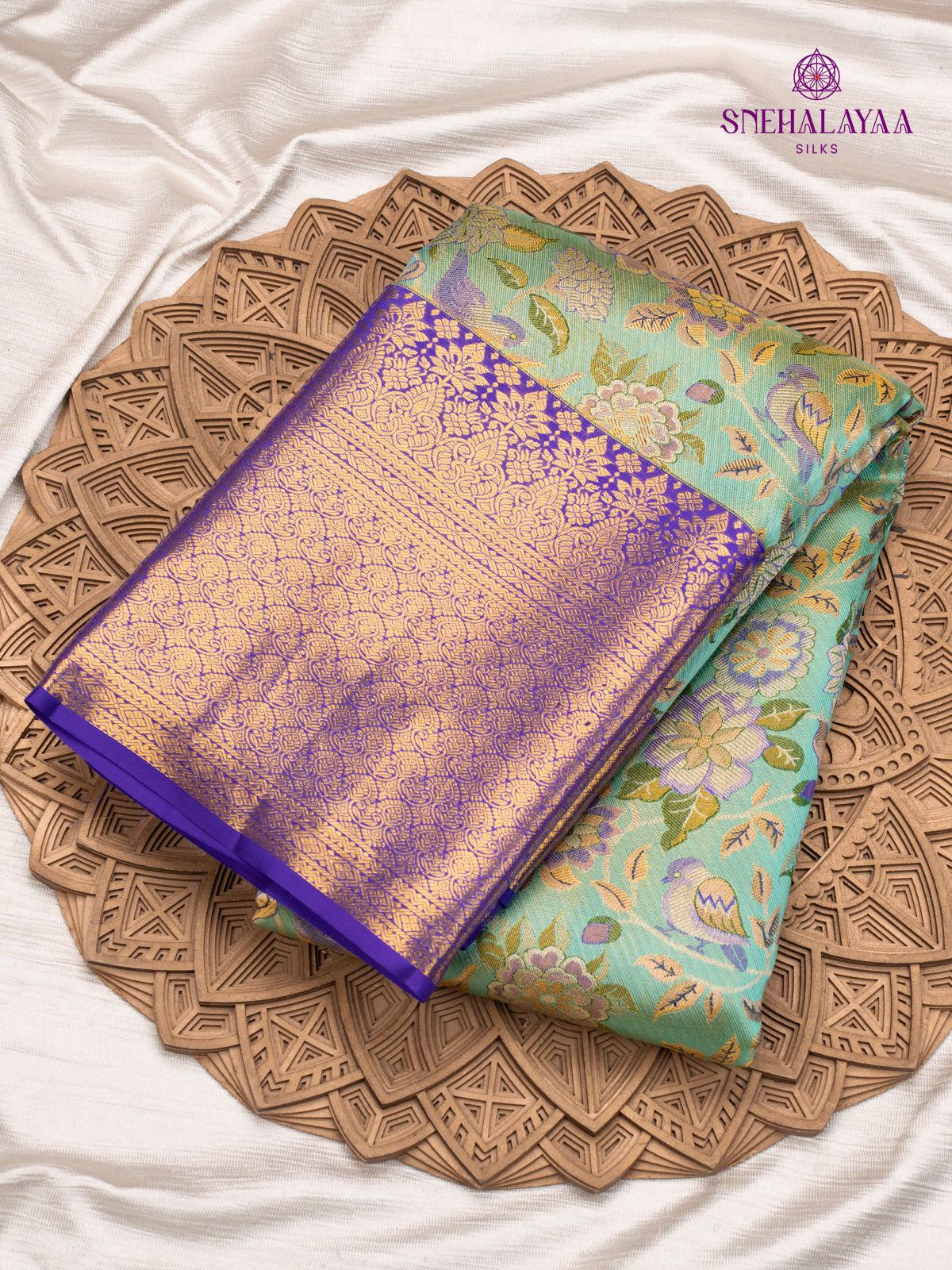 Pale Blue Tissue Kanjivaram Silk Saree