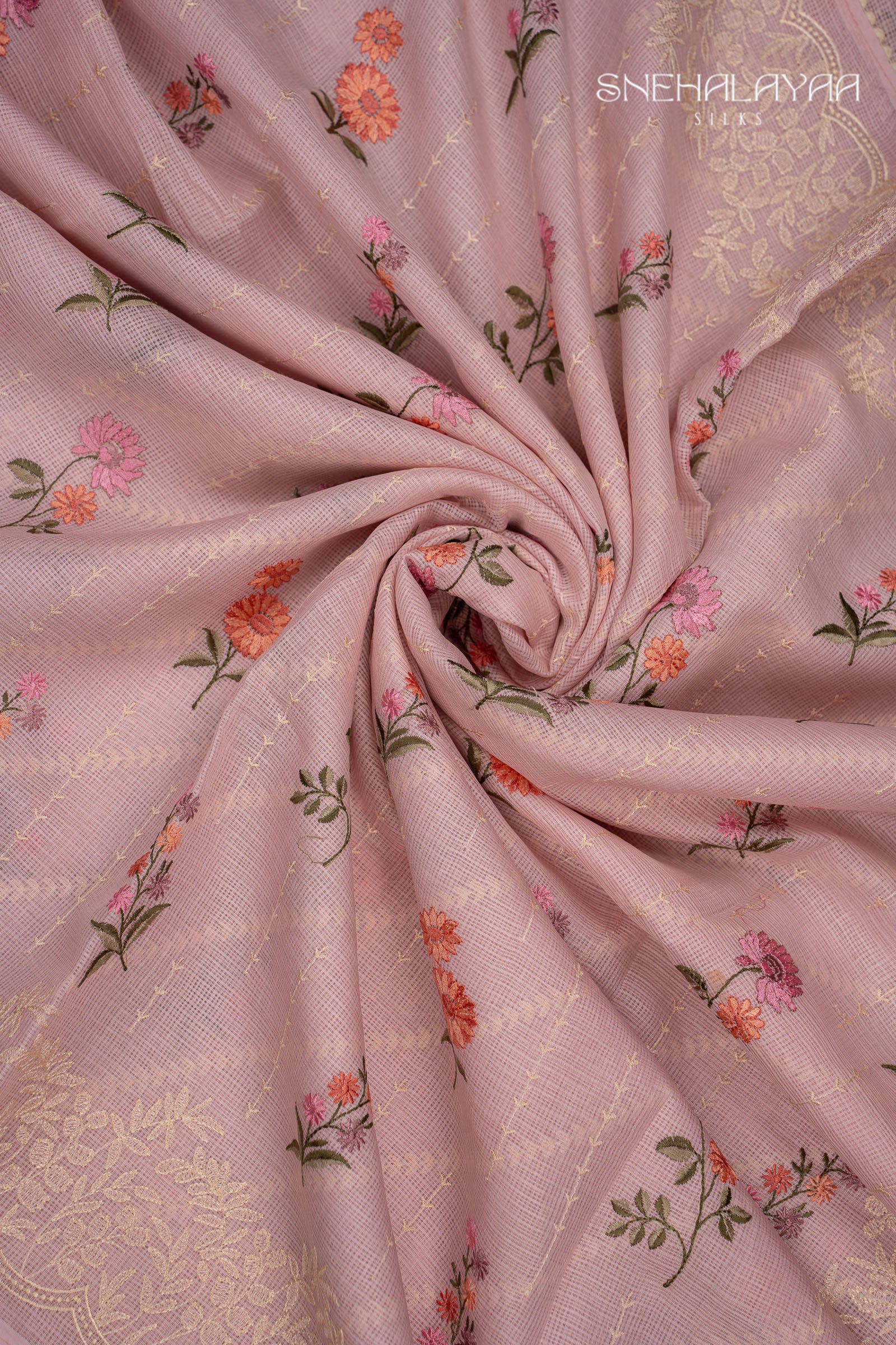 Blush Pink Kota Saree