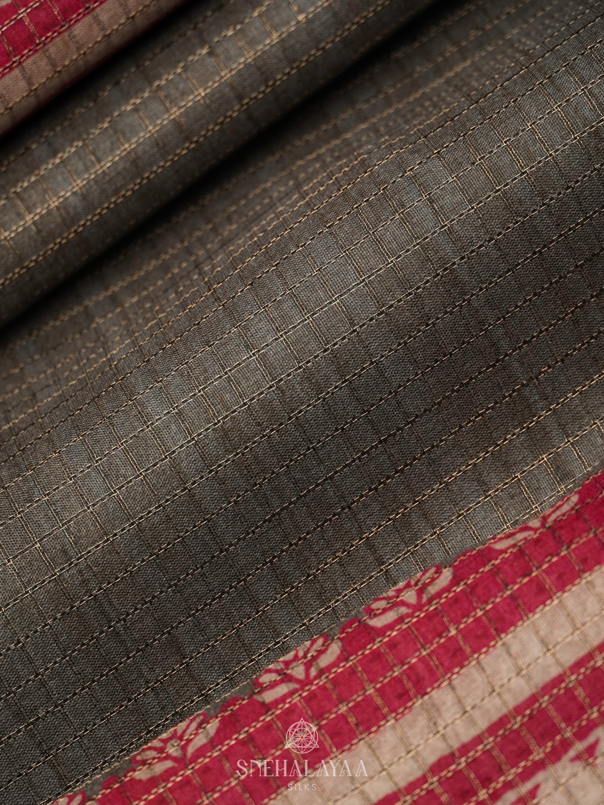 Grey Tussar Saree