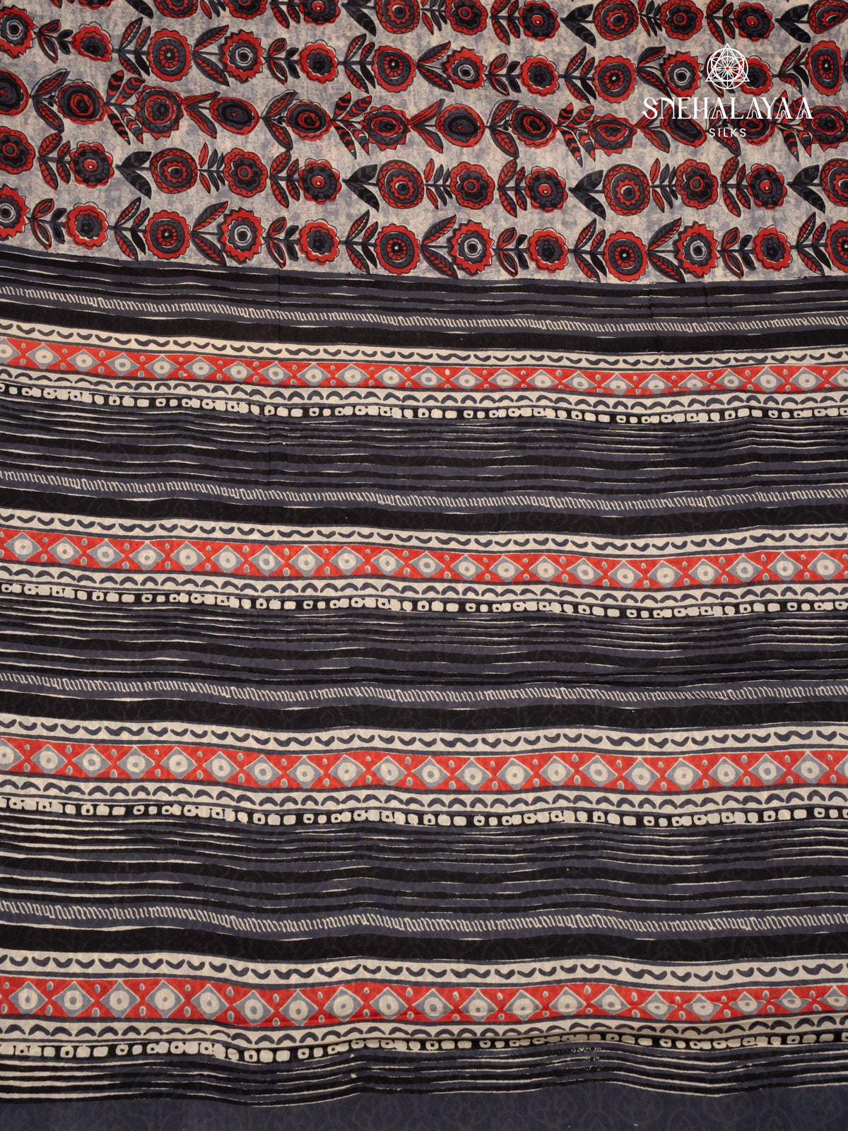 Grey Jaipur Cotton Saree