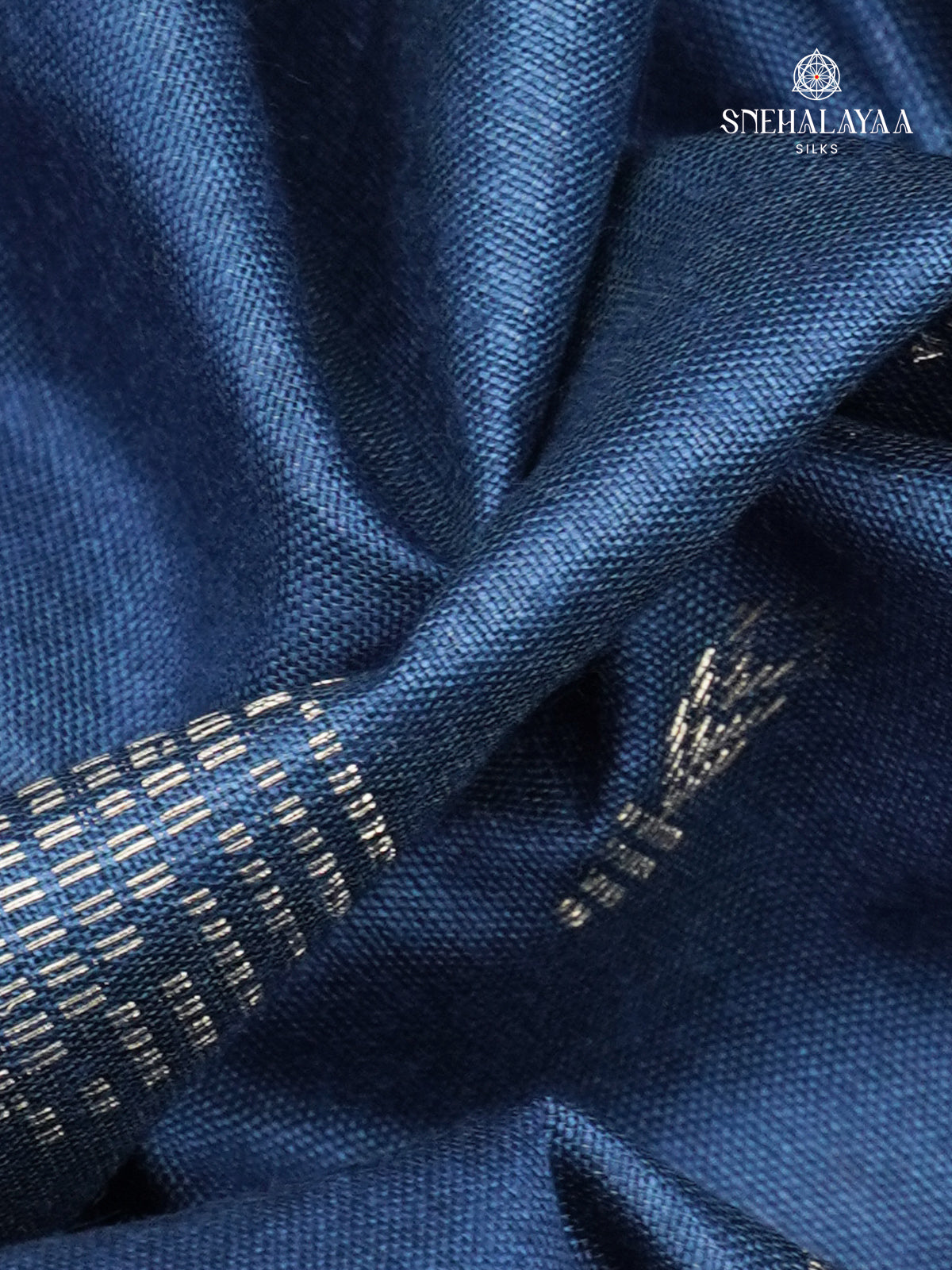 Navy Blue Bamboo Silk Saree