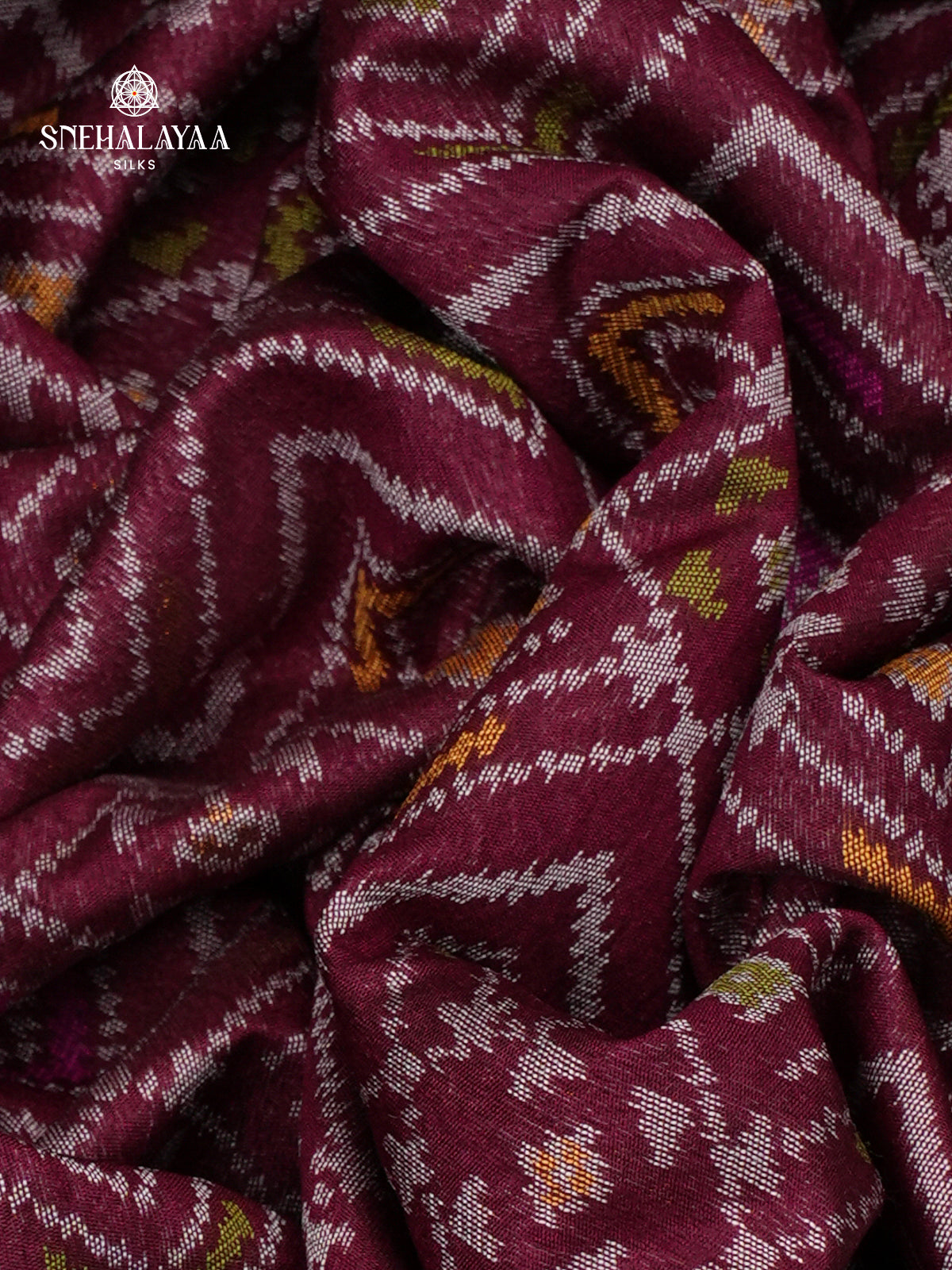 Maroon Ikat Saree