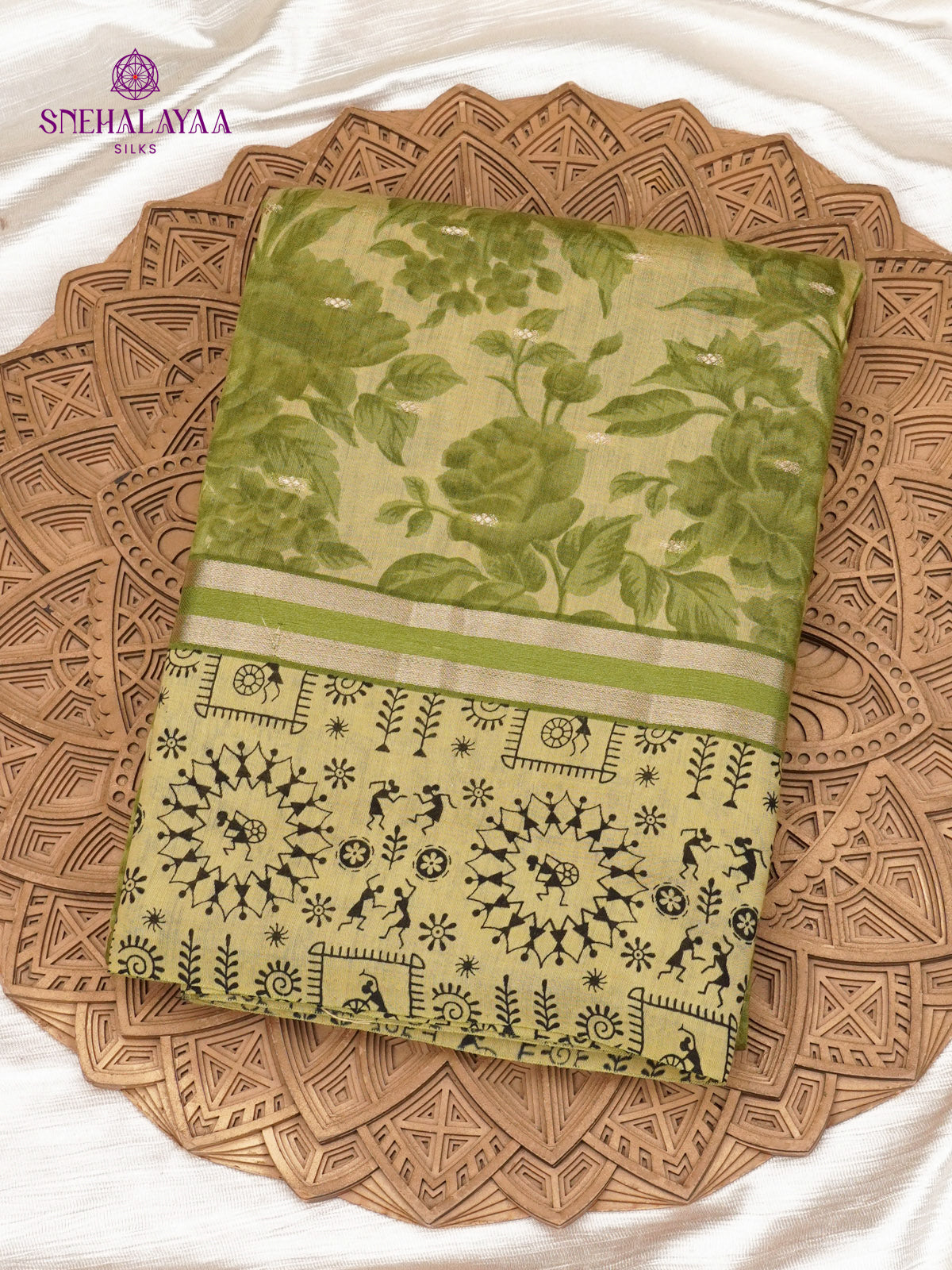 Green Chanderi Saree