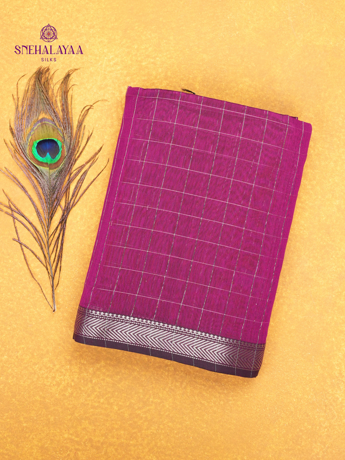 Wine Purple Maheshwari Silk Cotton Saree