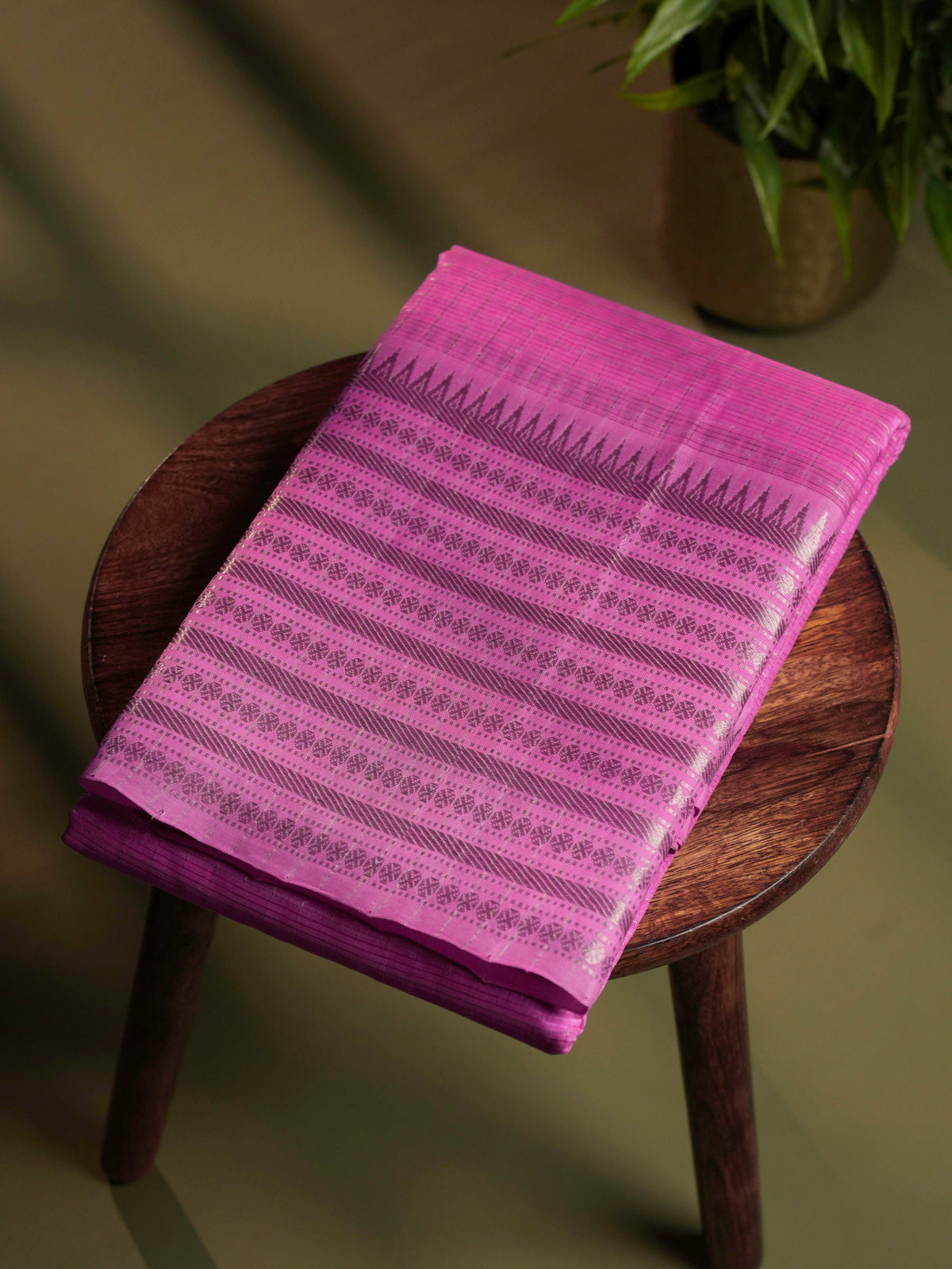 Pink Mangalagiri Silk Cotton Saree