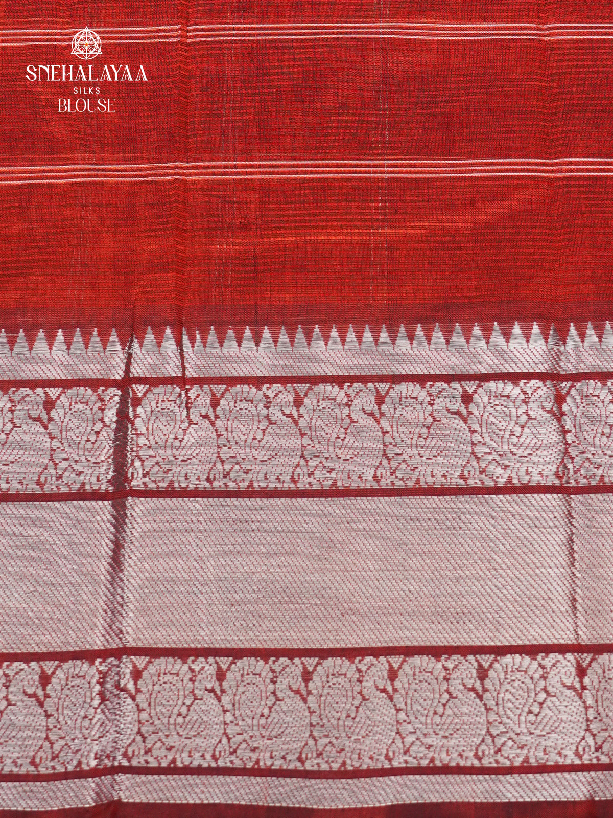 Maroon Mangalagiri Silk Cotton Saree