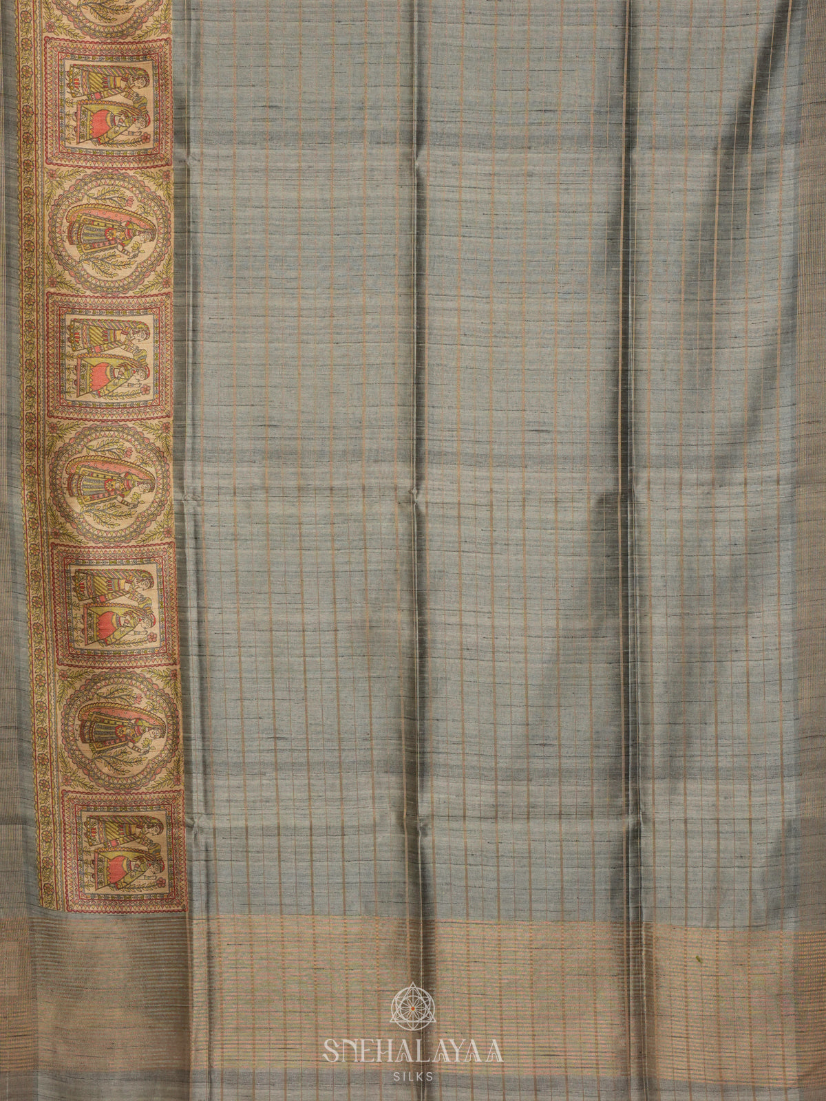Grey Tussar Saree
