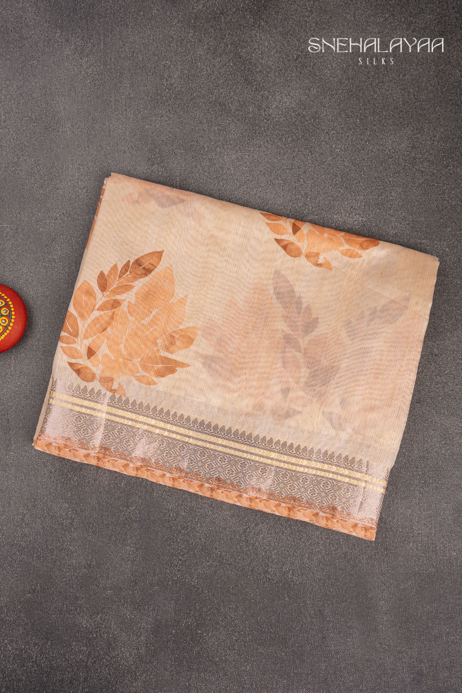 Cream Semi Chanderi Saree