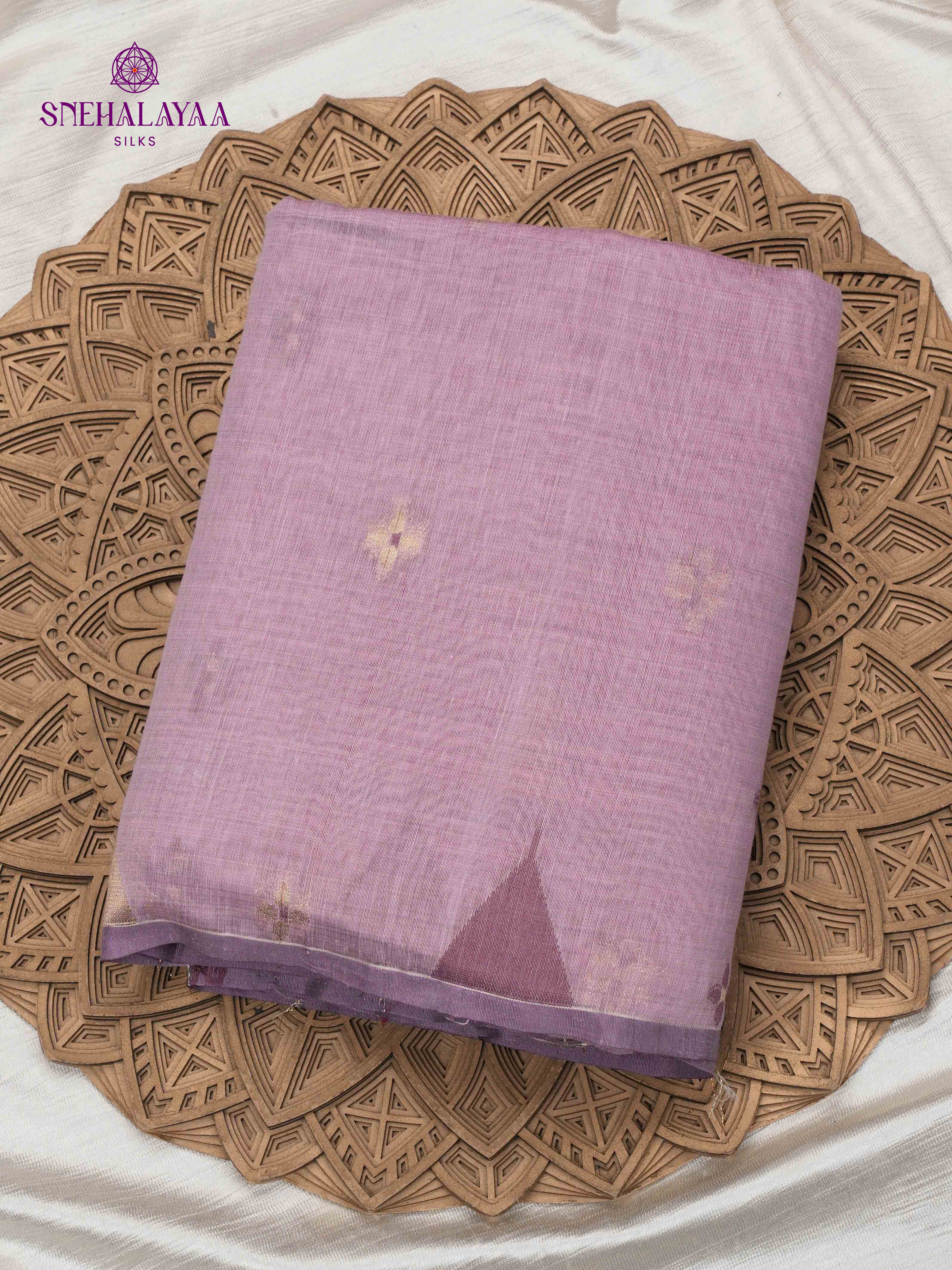Lavender Munga Cotton Saree