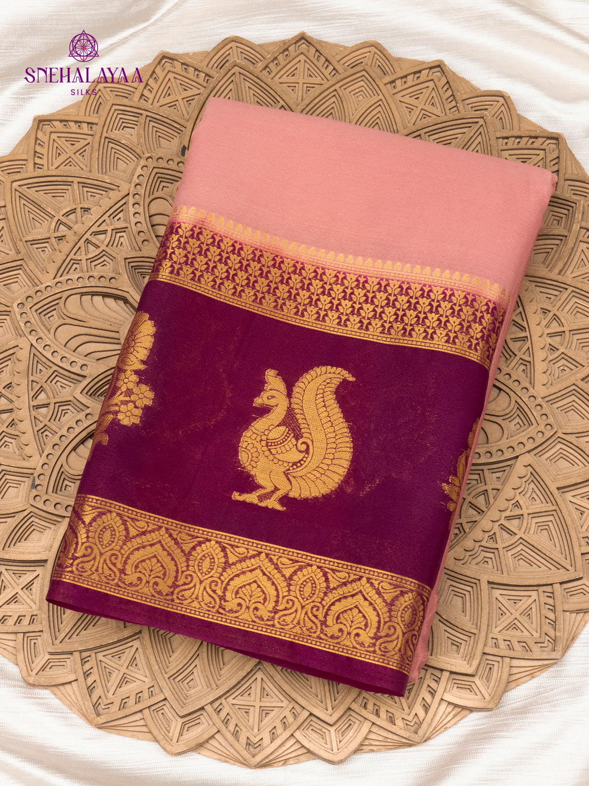 Dusty Rose Mysore Silk Saree