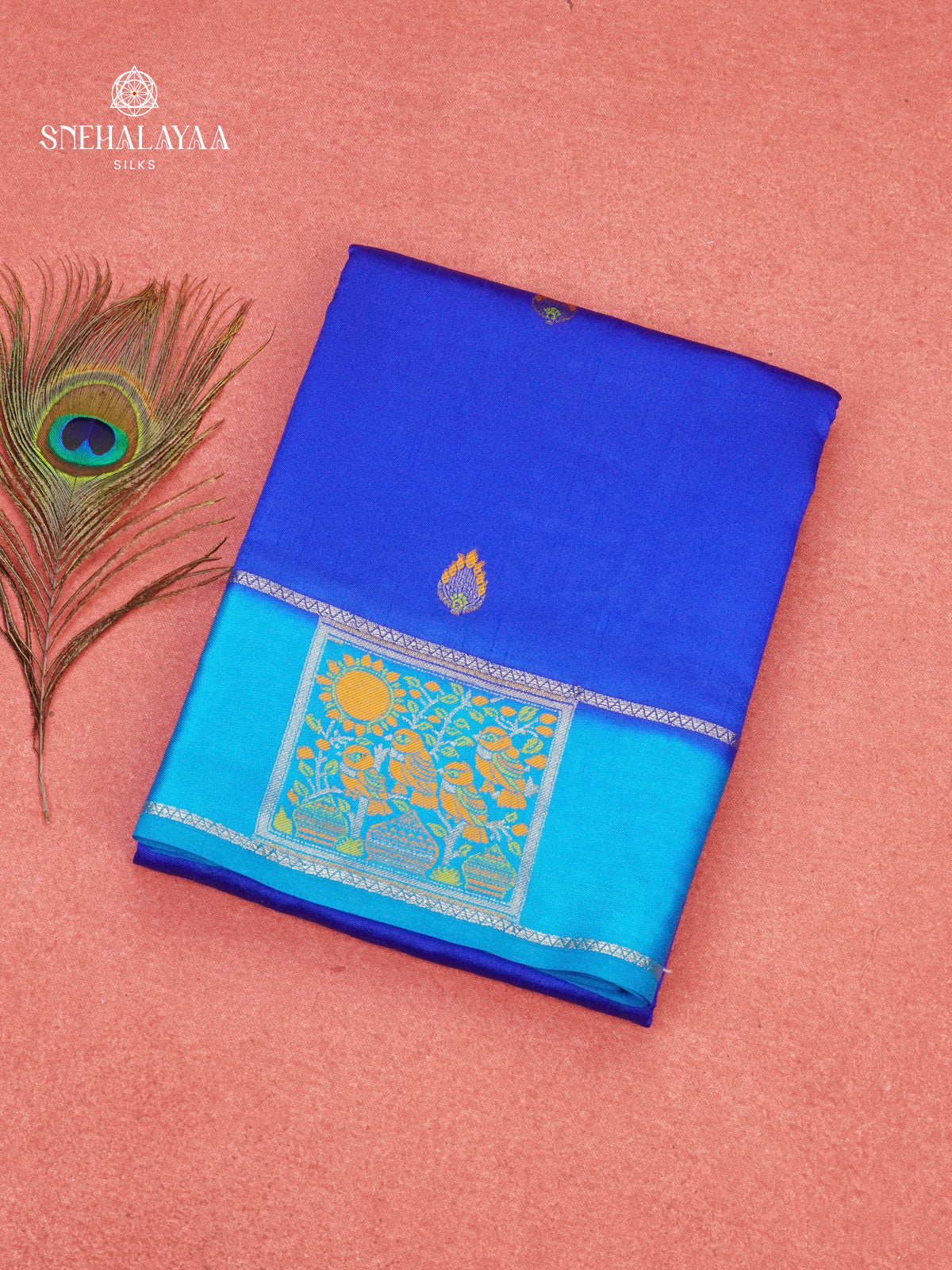 Royal Blue Banaras Dola Silk Saree