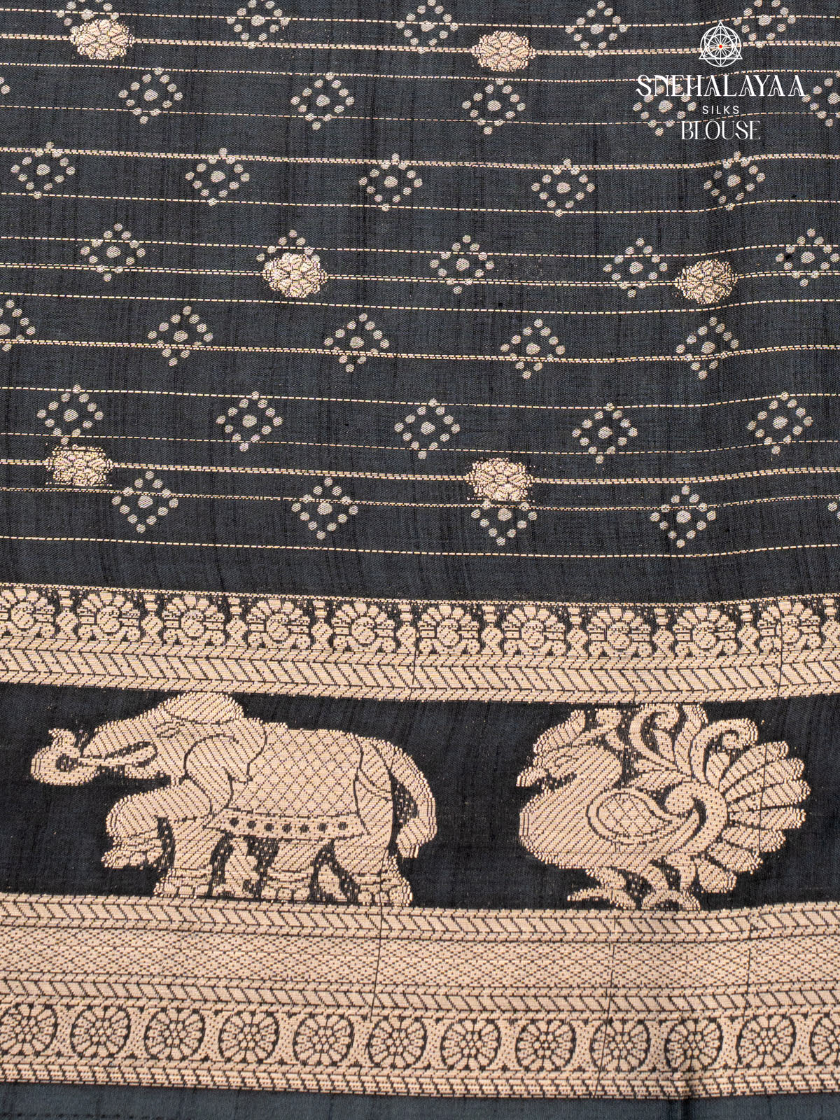 Black Dola Silk Saree