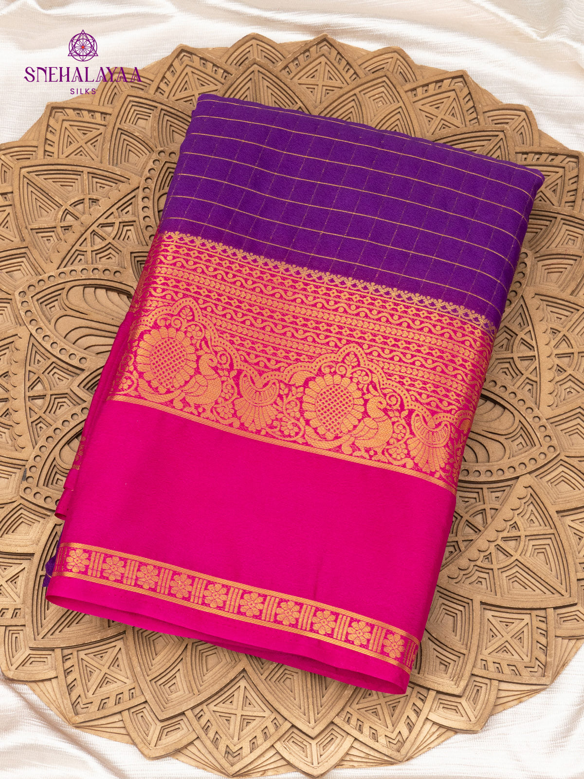 Purple Mysore Silk Saree