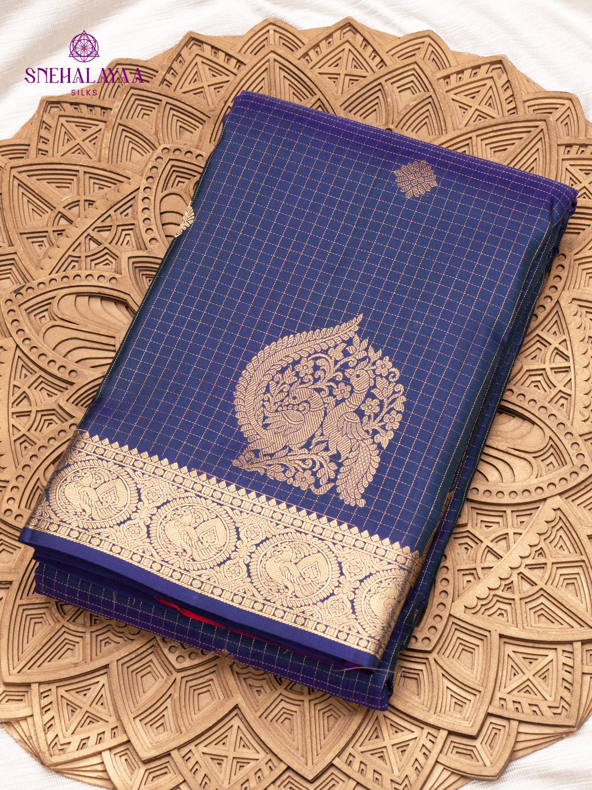 Navy Blue Kanjivaram Silk Saree