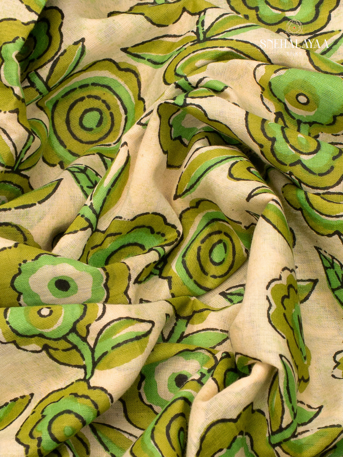 Cream Jaipur Cotton Saree