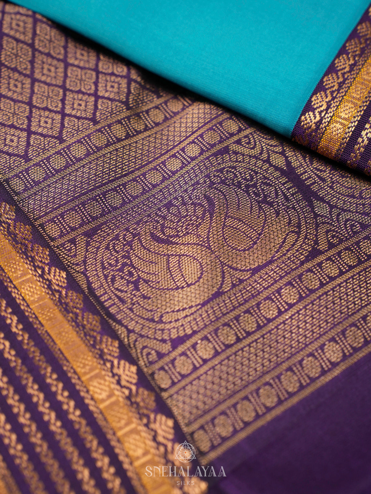 Sky Blue Kanjivaram Silk Saree