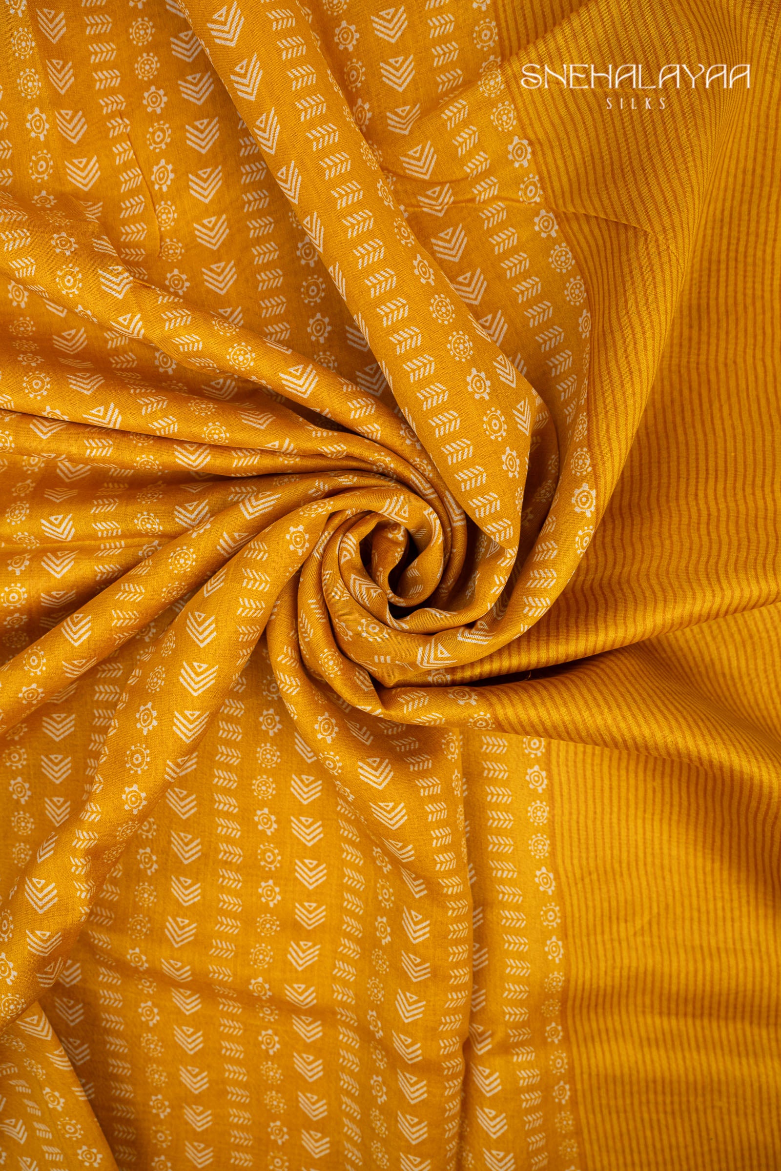 Mustard Yellow Chanderi Saree