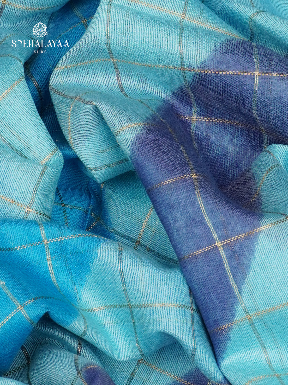 Sky Blue Bamboo Silk Saree