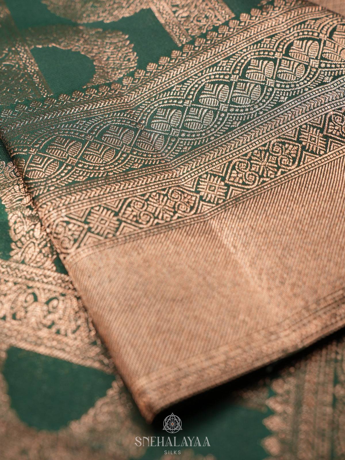 Forest Green Kanjivaram Silk Saree