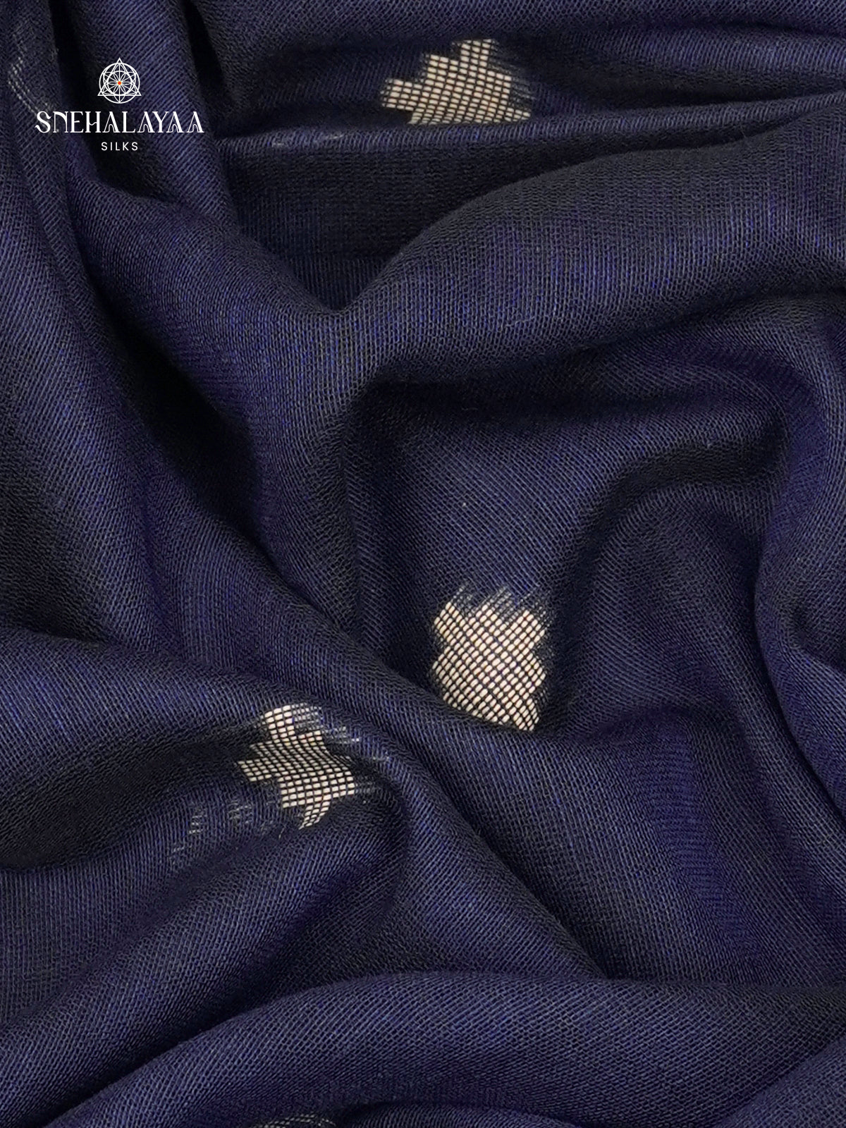 Navy Blue Sambalpuri Cotton Saree