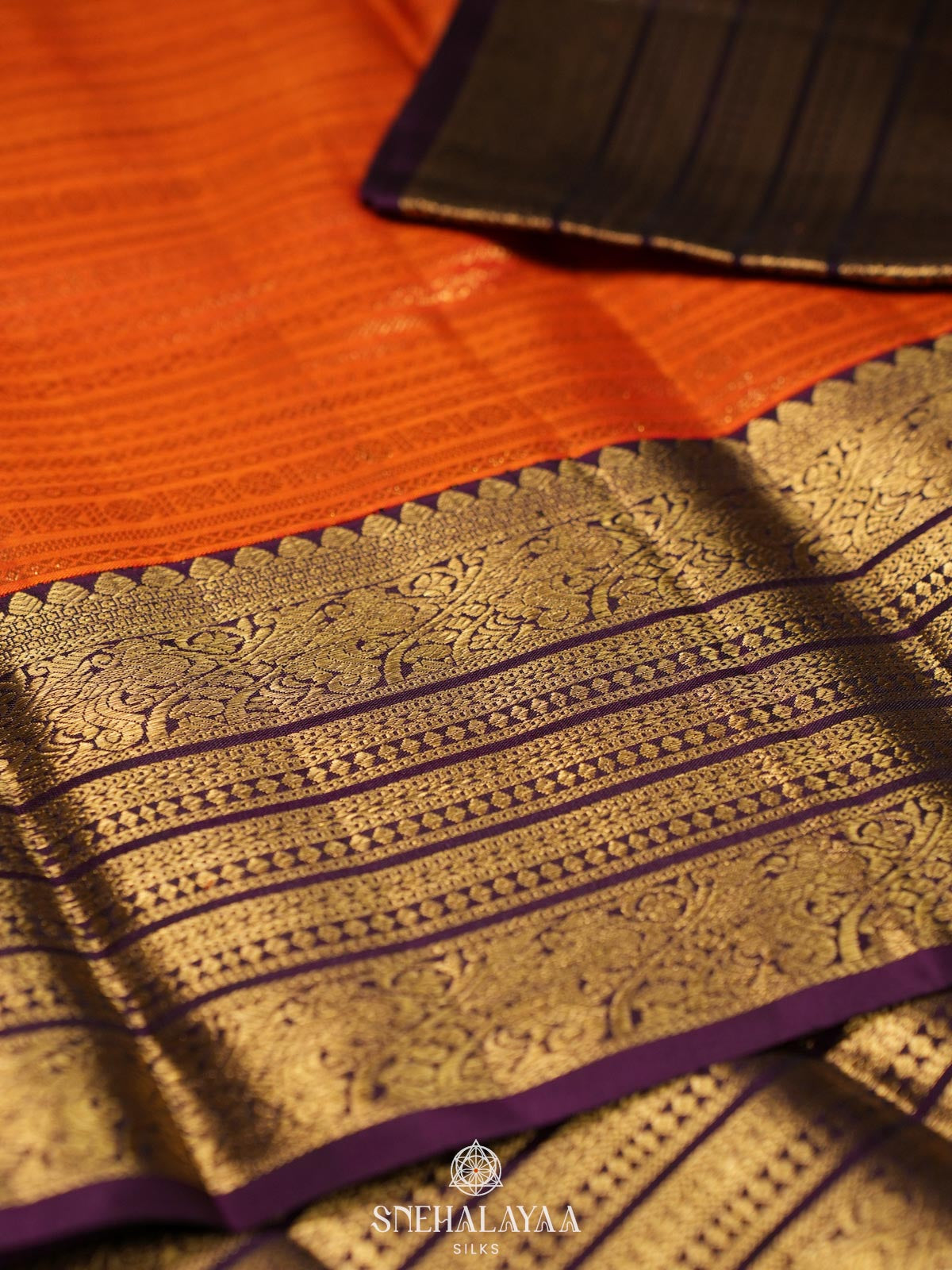 Orange Kanjivaram Silk Saree