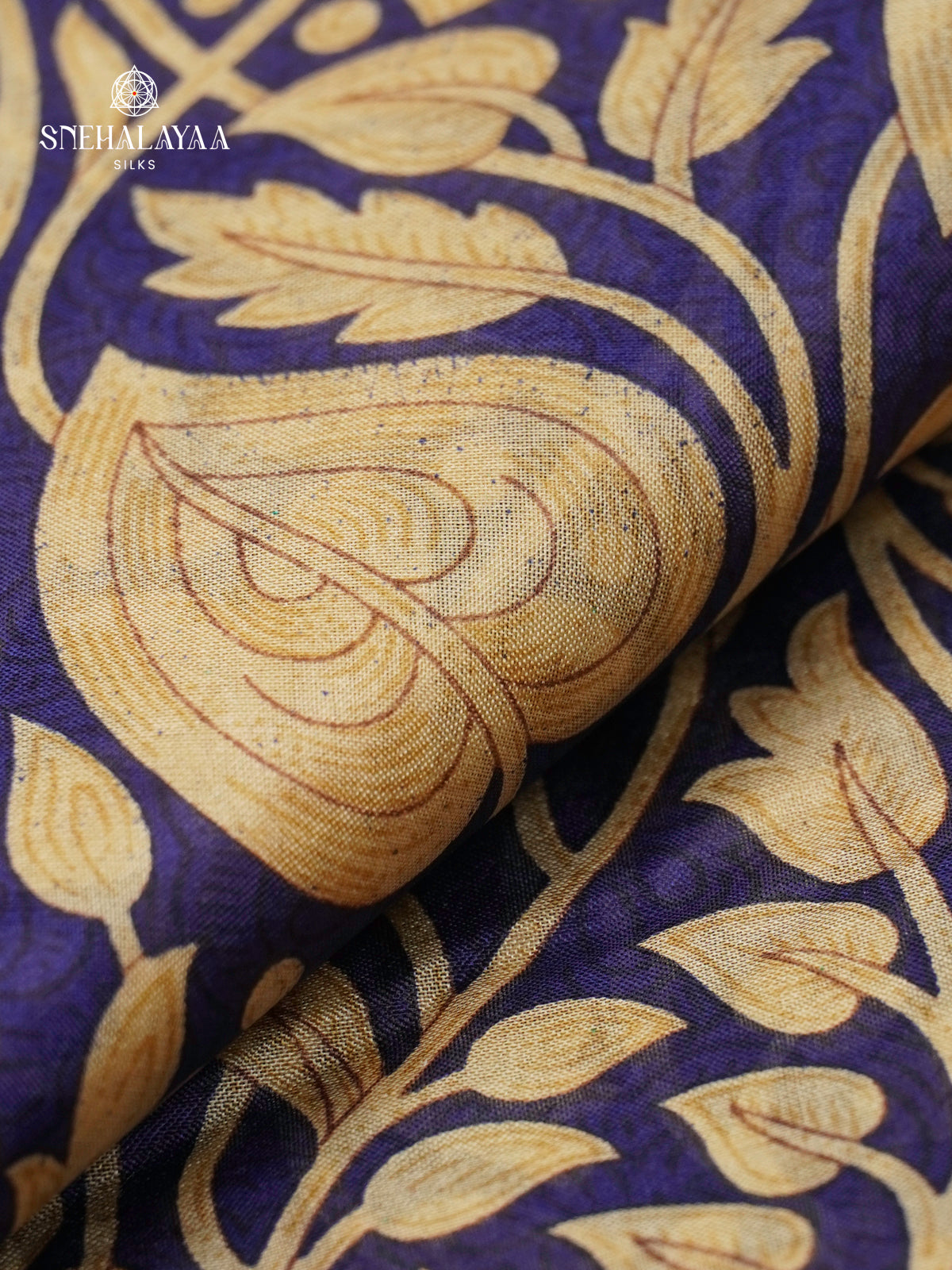 Navy Blue Printed Saree