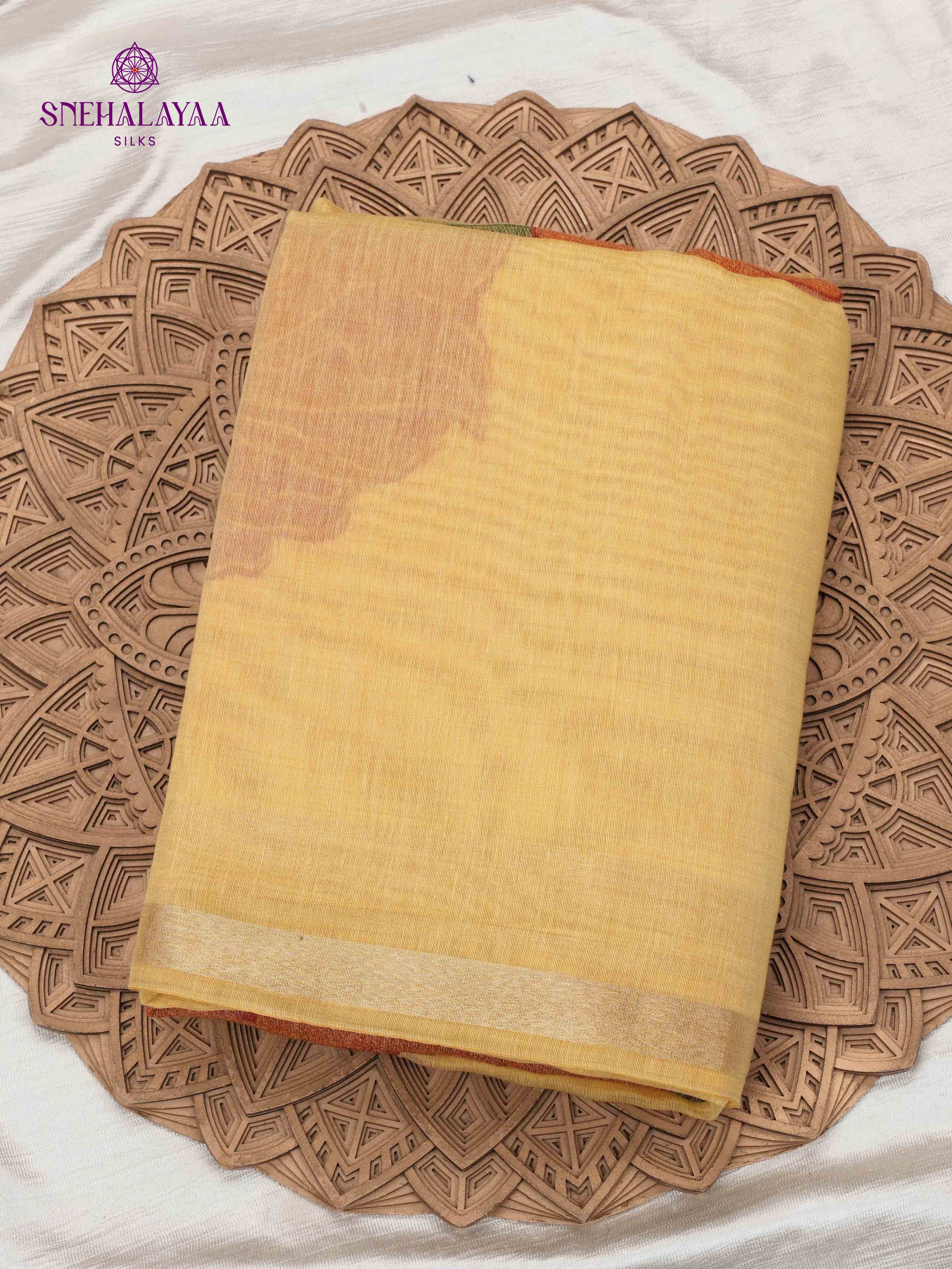 Yellow Munga Cotton Saree