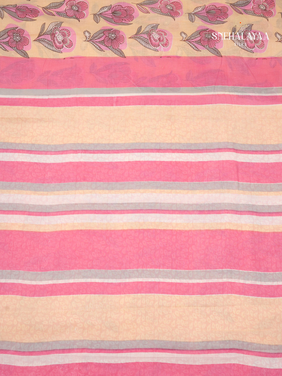 Beige Jaipur Cotton Saree