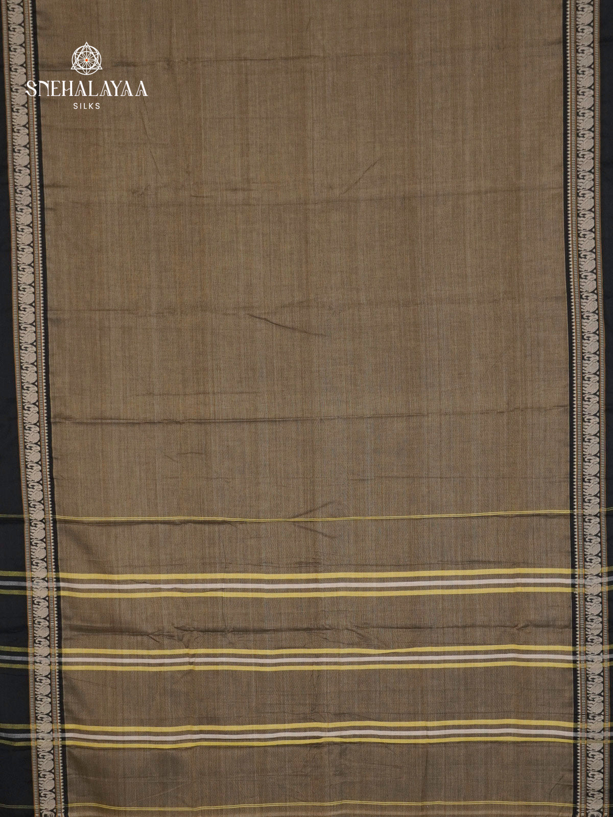 Taupe Brown Narayanpet Cotton Saree without Blouse